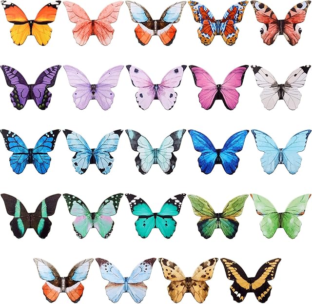 24 Pieces Butterfly Magnetic Bookmarks Magnet Page Markers Foldable Butterfly Page Clip Cute Book Marks for Kids, Students Reading, Office Stationery Supplies, Presents