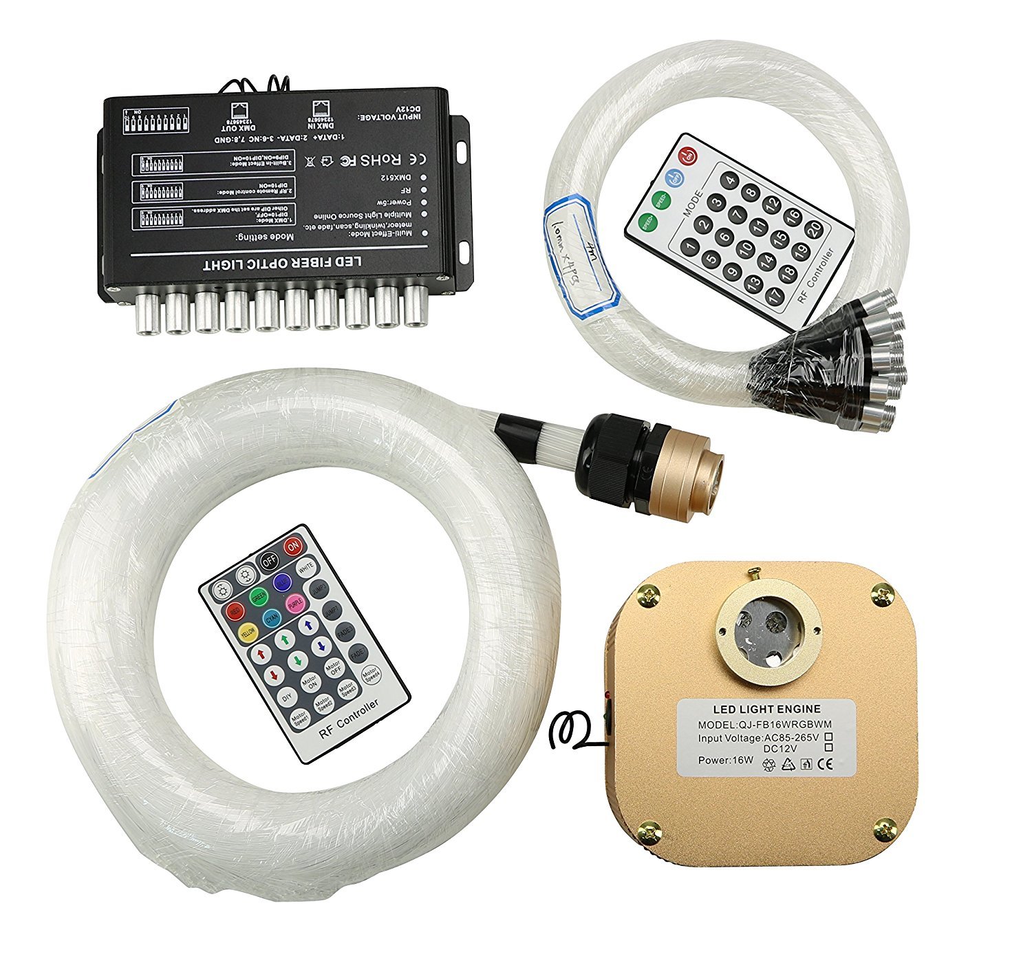 16w Rgbw Twinkle Led Fiber Optic Star Ceiling Light Kit Cree Chip