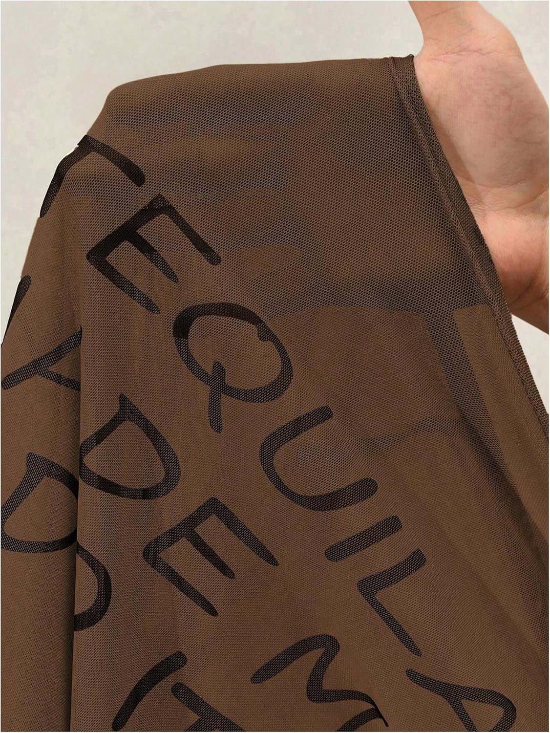 Women's Sheer Mesh Letter Graphic Tees Short Sleeve Crew Neck Y2K Vintage Crop Tops Going Out T Shirt - Image 4