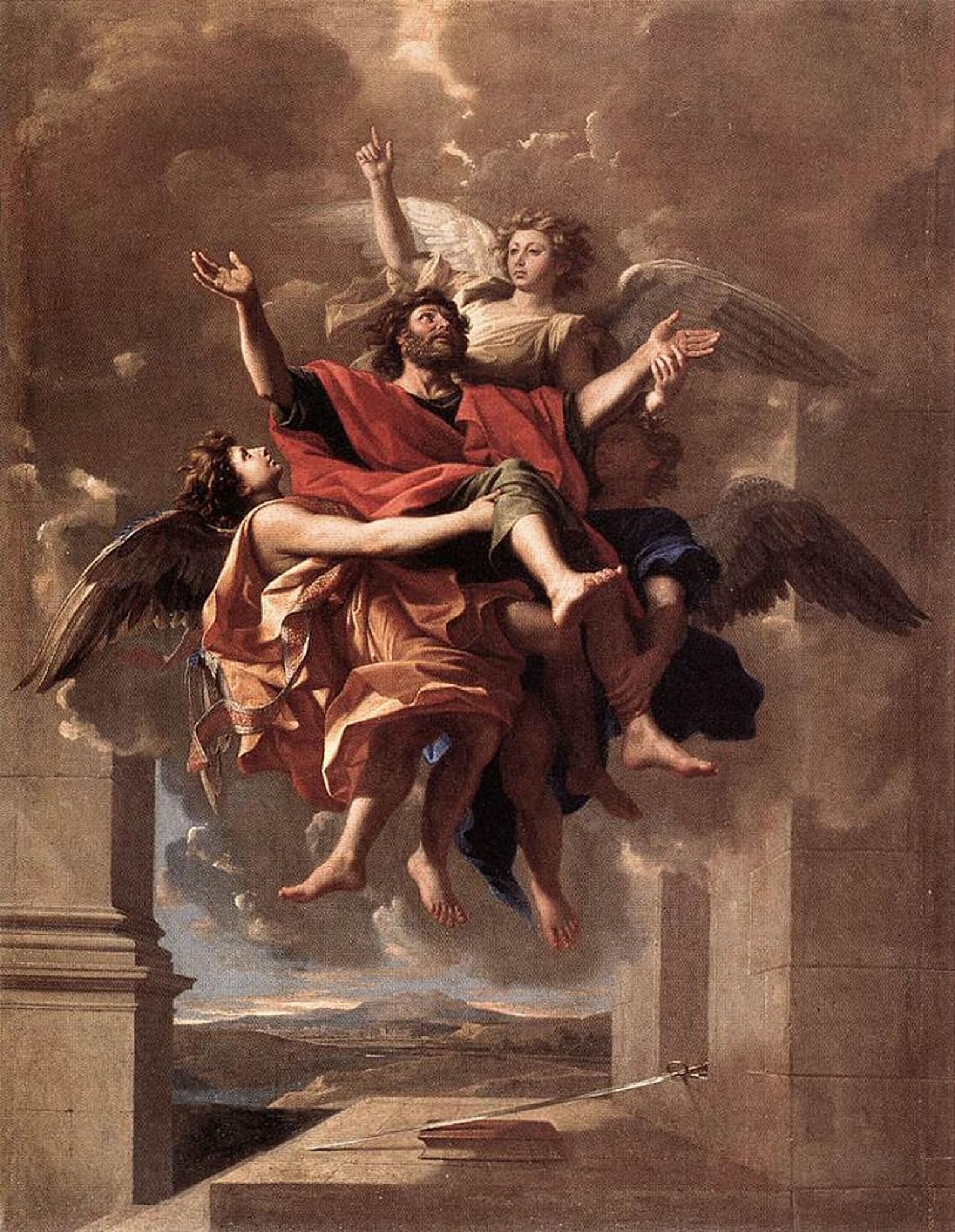 RZHRHJES Famous Painting Poster Art Canvas Print Retro Picture the St Paul by Nicolas Poussin Poster Wall Art for Home Decor 60x90cm