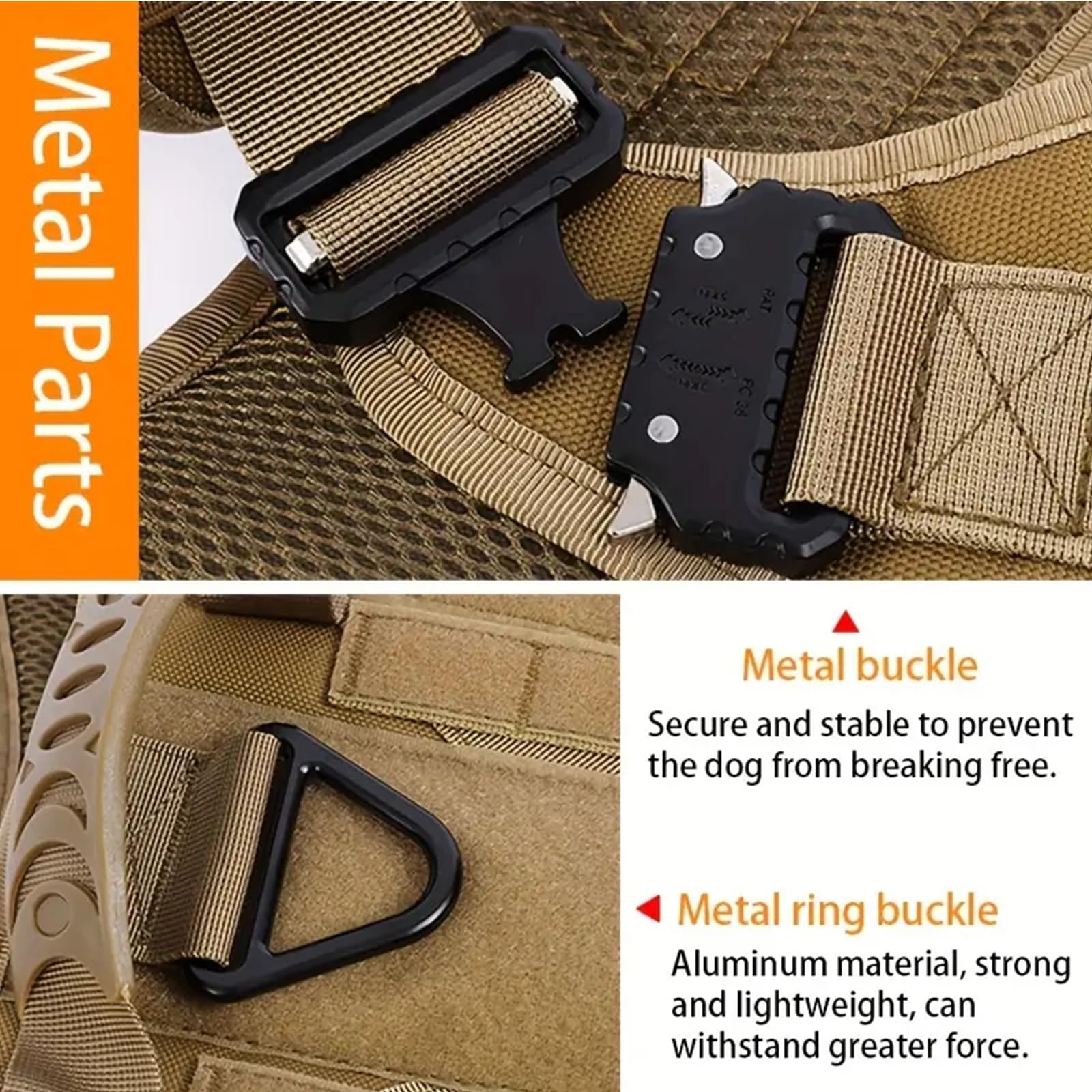 Arnes Táctico Perro Grande Arnes Antitirones Militar Malla Transpirable Chaleco para Adiestramiento con Anillos Ajustables con Técnica Molle para Adiestrar, Caminar, Cazar,Verde,Medium