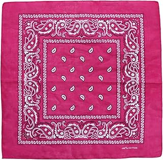 Bandanas unisex de algodón, 12 unidades, para hombres y mujeres, con impresión multiusos, para la cabeza, diademas, pañuelo, color rojo rosa, Rosa Roja
