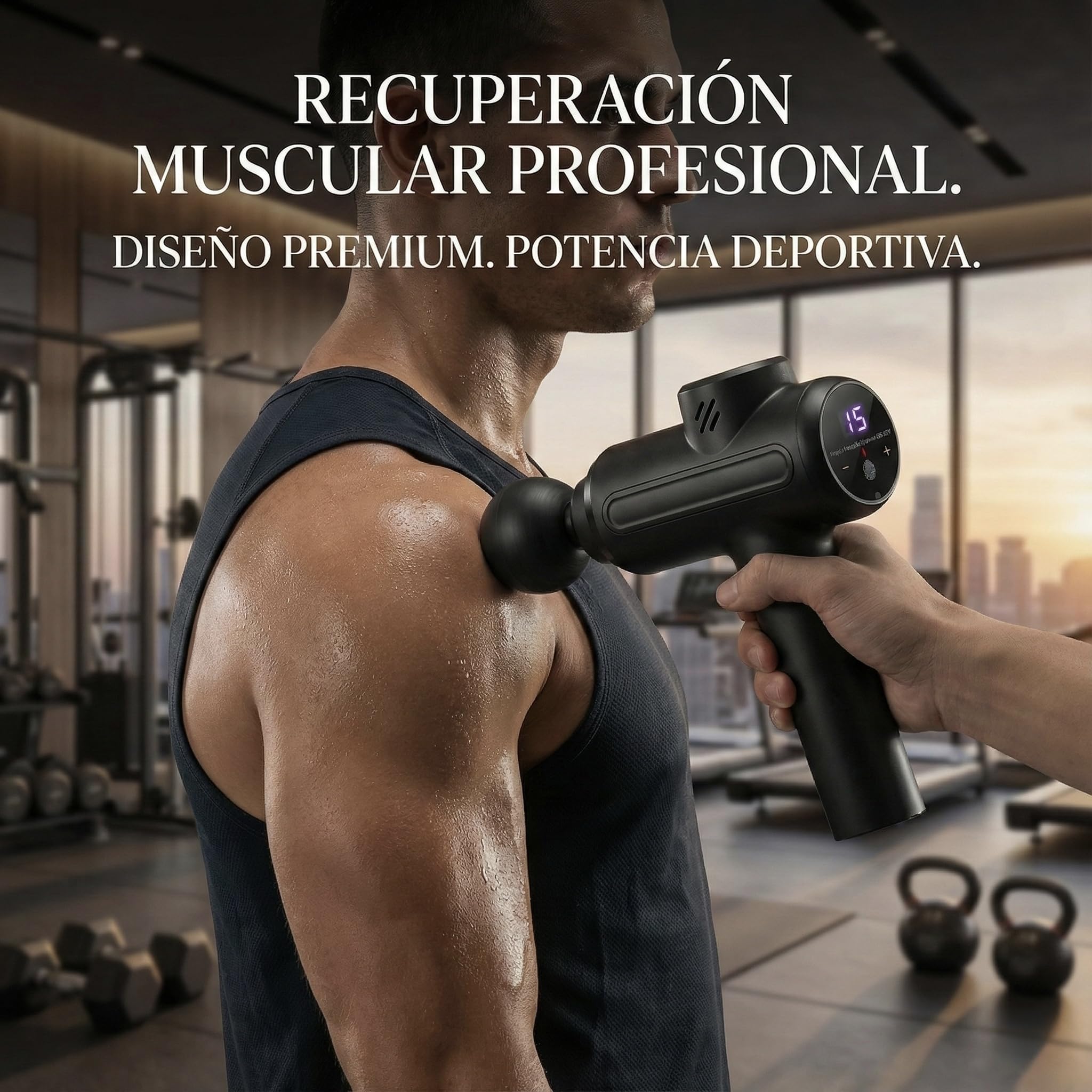 Pistola de Masaje Muscular, Masajeador Muscular Profundo con 30 Velocidades, 8 Cabezales y Pantalla LED Táctil, Masajeador Cervical, Espalda, Piernas - Regalo para Hombre, Mujer, Papá y Mamá