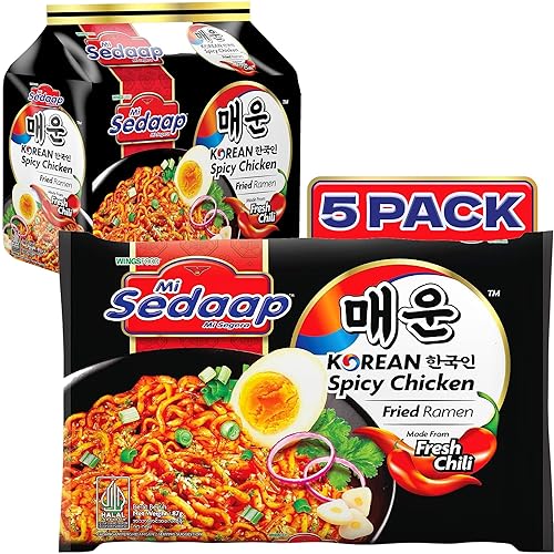 Pollo picante coreano Mi Sedaap 3.06 oz (paquete de 5)