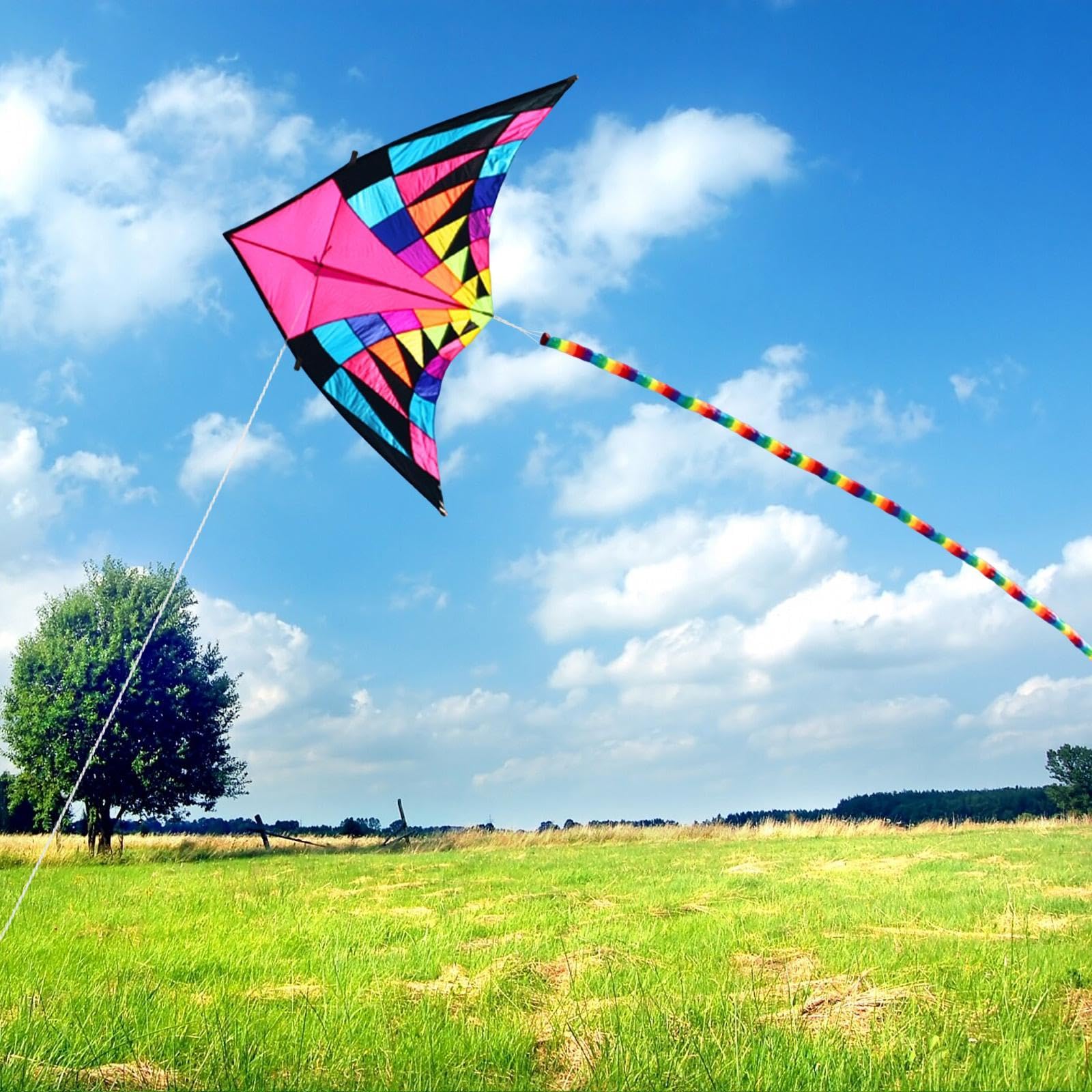 Cometa Grande, Profesional, Creativa Y Fácil de Hacer con Cola, Ideal para Actividades Familiares Al Aire Libre en, en La Playa, para