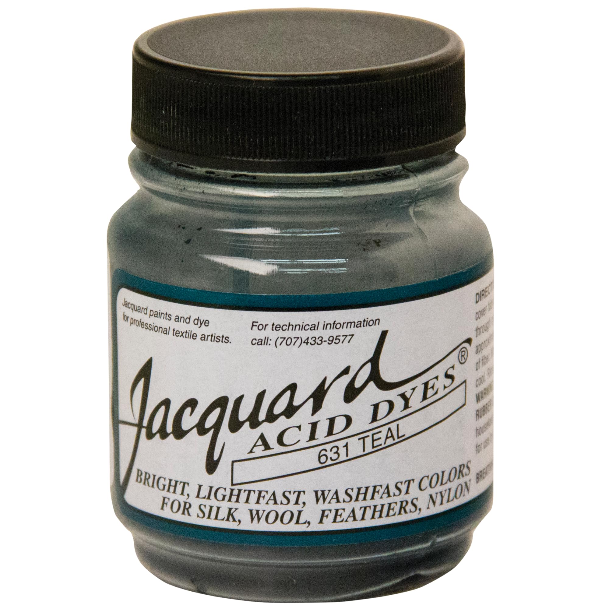 Jacquard Acid Dye for Wool, Silk and Other Protein Fibers, 1/2 Ounce Jar, Concentrated Powder, Teal 631 — image 1