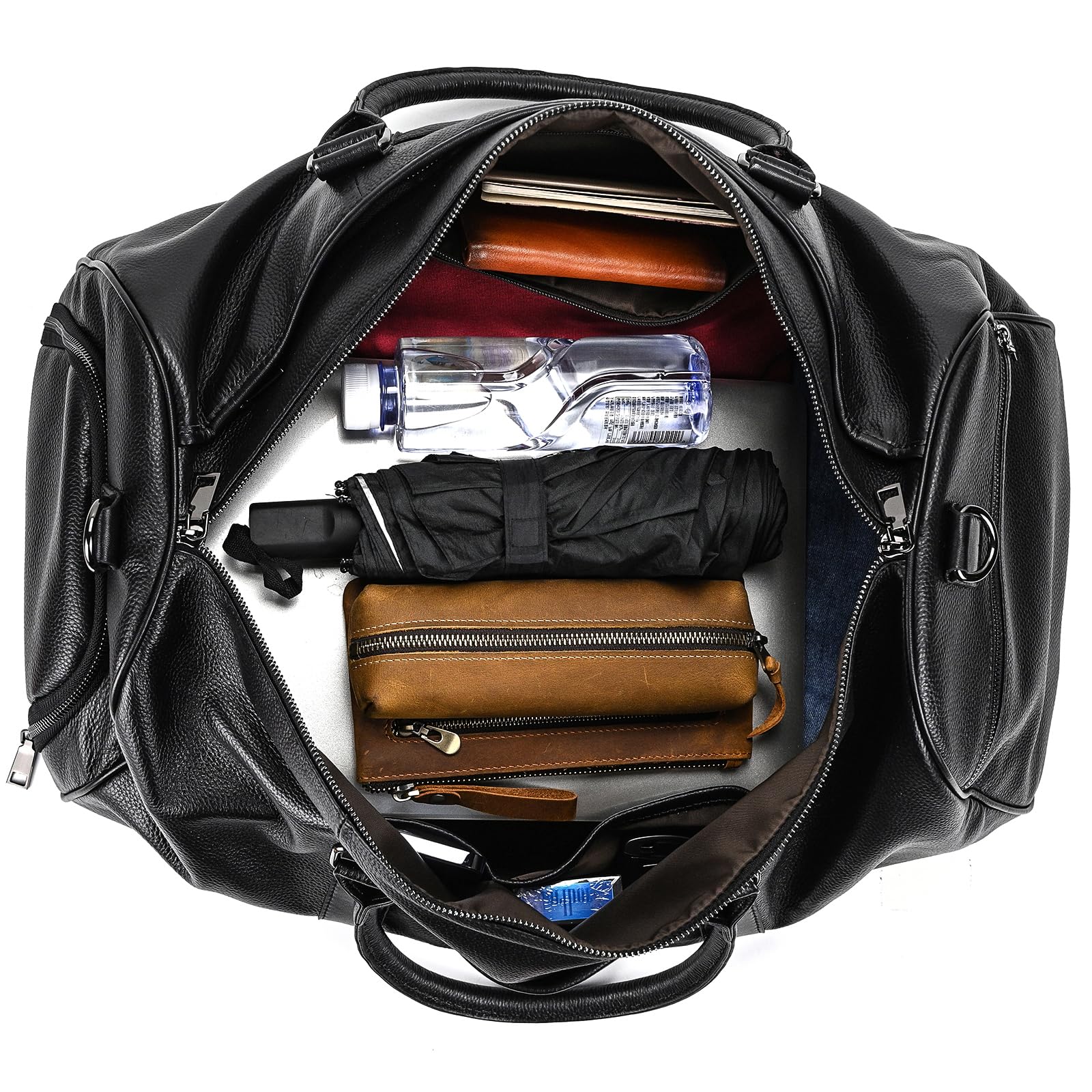 Reisetaschen Herren echt Leder Weekender Tasche Großen Kapazität Reisetasche Unisex Vintage Handgepäck Bag Overnight Weekend Bag