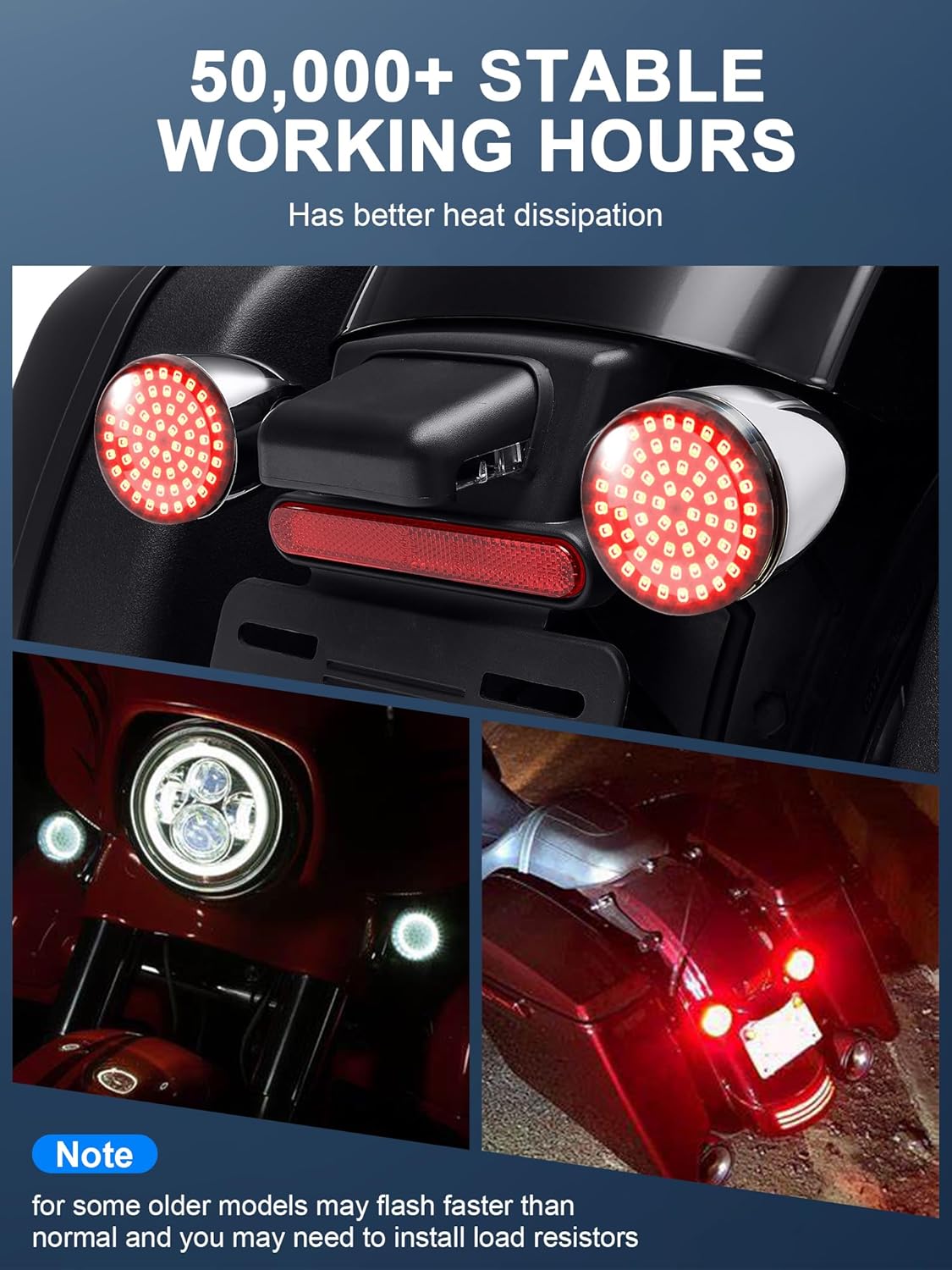 2025 LED Turn Signals 1157, 2" Bullet Blinker Front Rear Led Lights w/ 4 Dark Smoked Lenses Combo Kit Fit for Harley Davidson Road Glide Street Glide Sportster Iron Softail Dyna