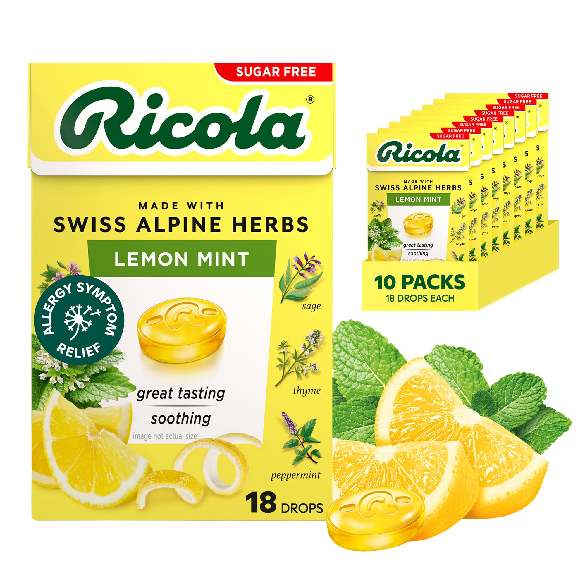 Amazon.com: Ricola Sugar Free Lemon Mint Herbal Throat Drops with