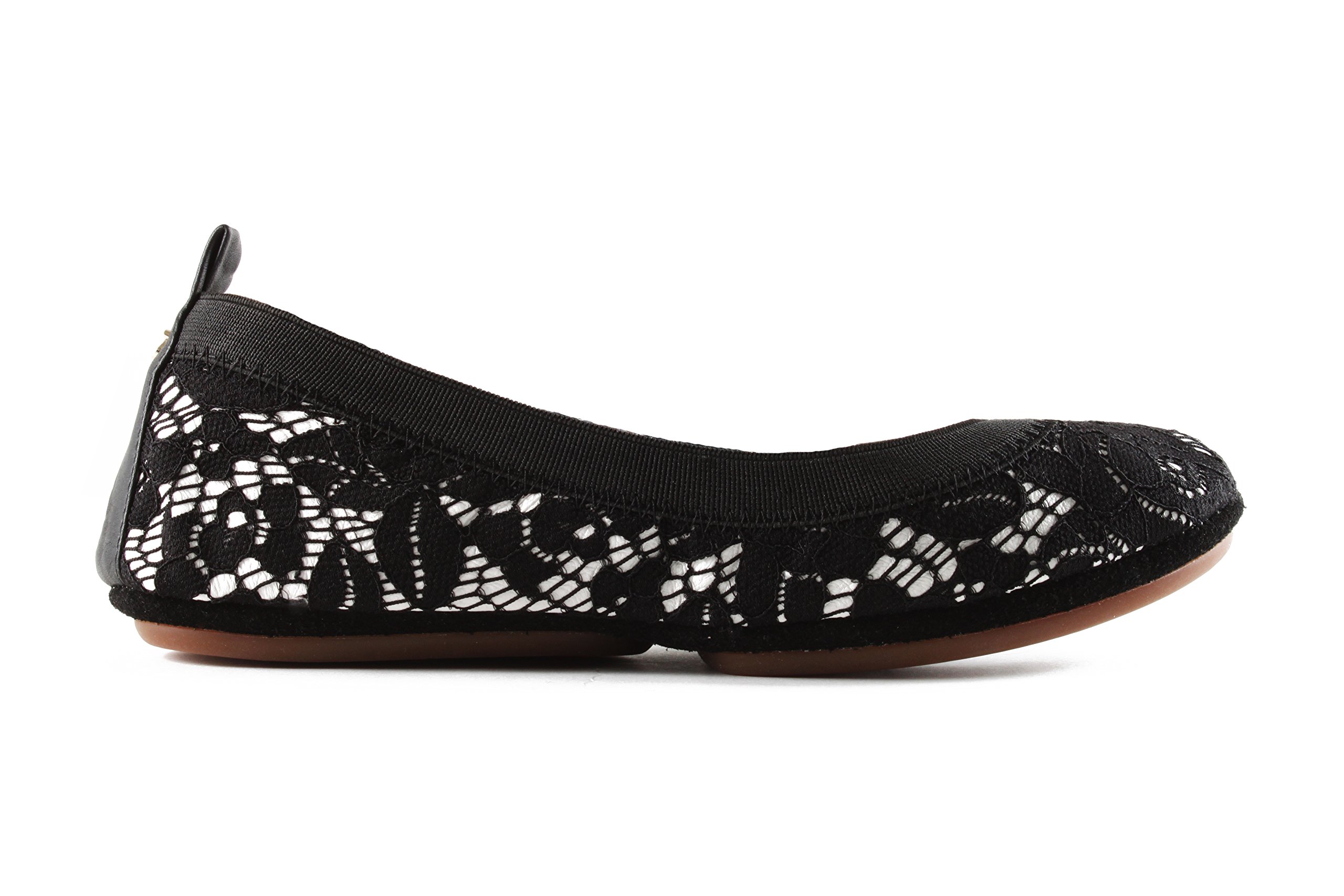 Yosi Samra WSA-156-715 Lace Foldable Ballet Flats Black