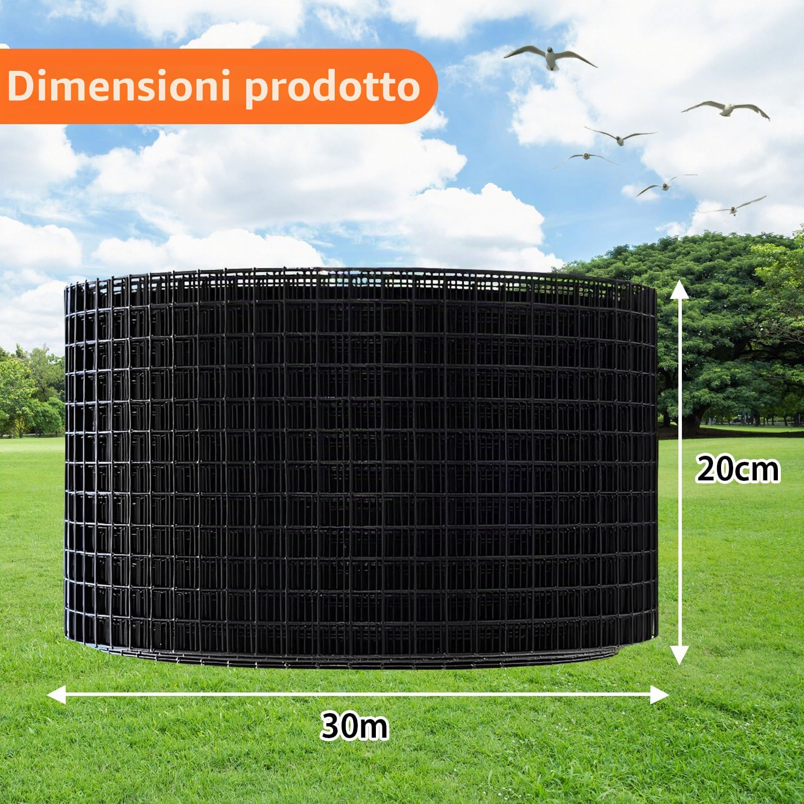 Griglia di protezione solare da 20 cm x 30 m, griglia di protezione per pannello solare, griglia di protezione per uccelli | Rete in acciaio zincato rivestito per roditori e protezione dagli uccelli, durevole e resistente alle intemperie, per esterni