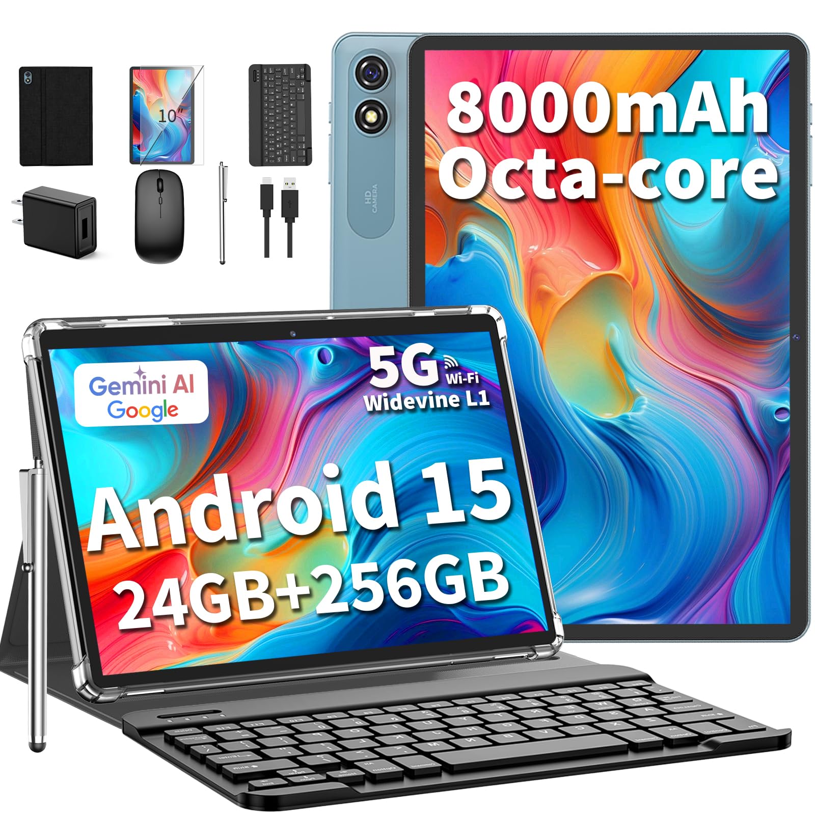 Amazon.com : 10 inch Android 15 Tablet, 2026 Tablet with Keyboard