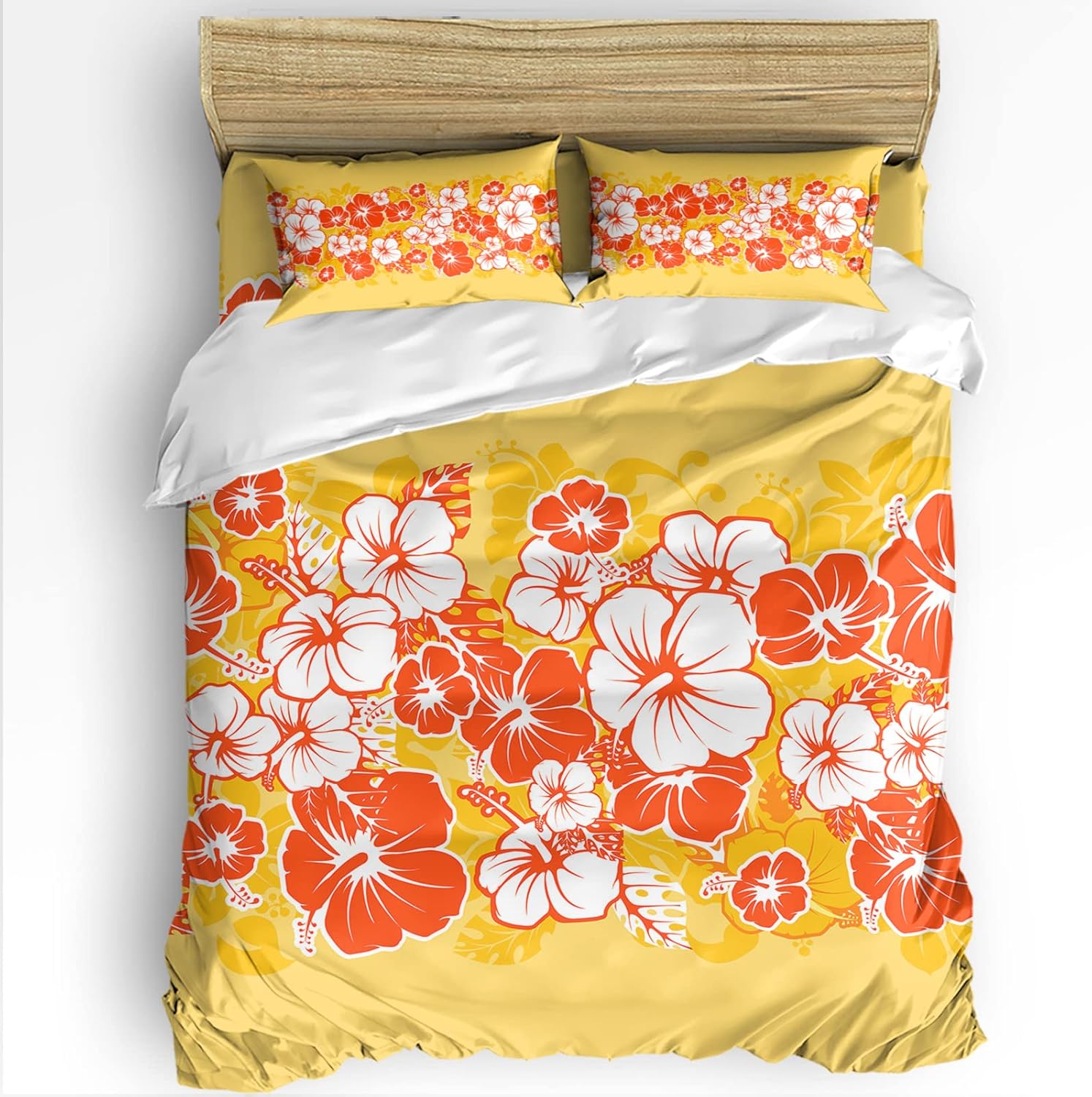 HERBED Comforter Cover Set 4 Pcs, Tropical Summer Hawaii