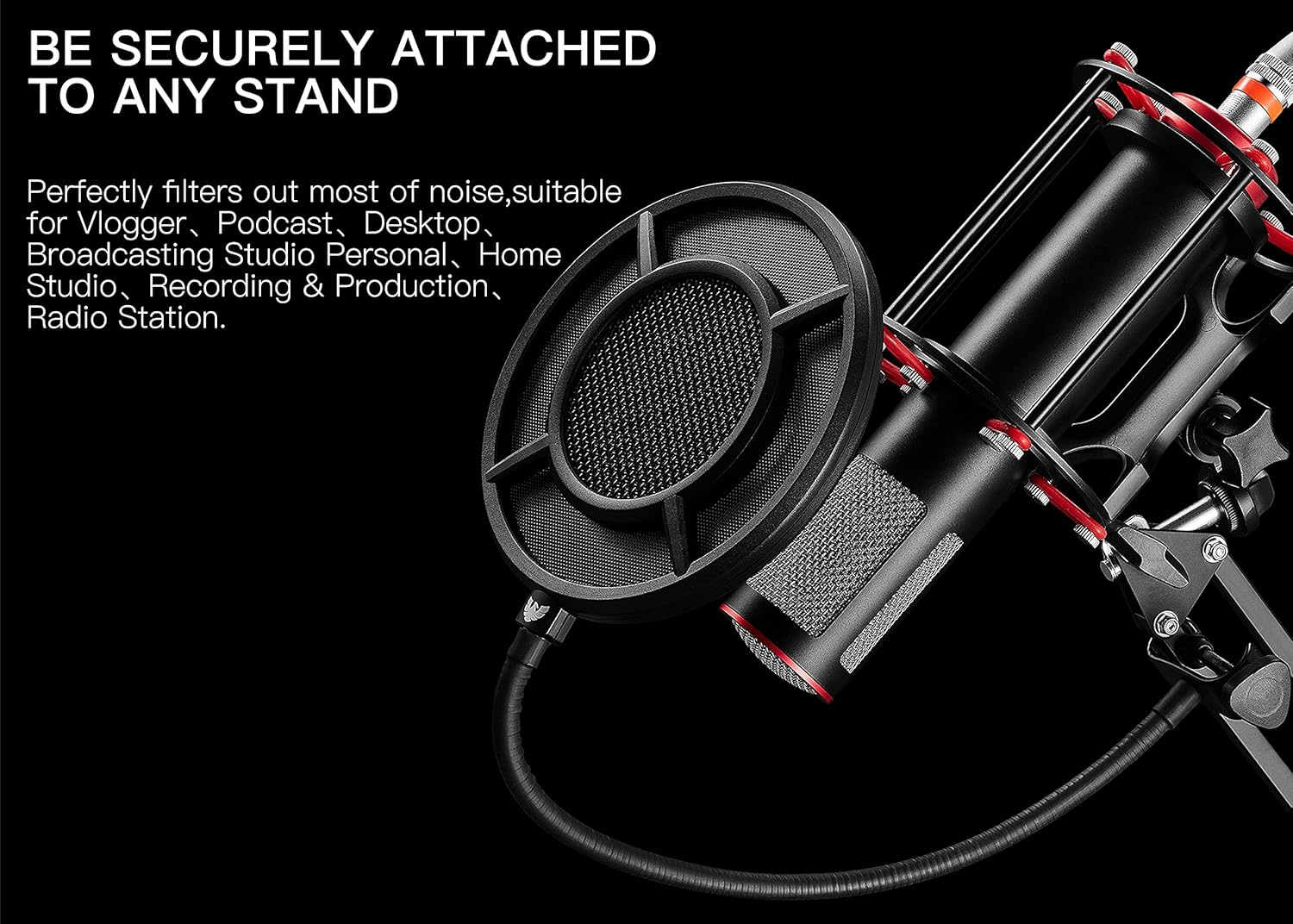 Buy Mic Pop Filter, Professional Metallic Mic Pop Filter Mesh for Blue