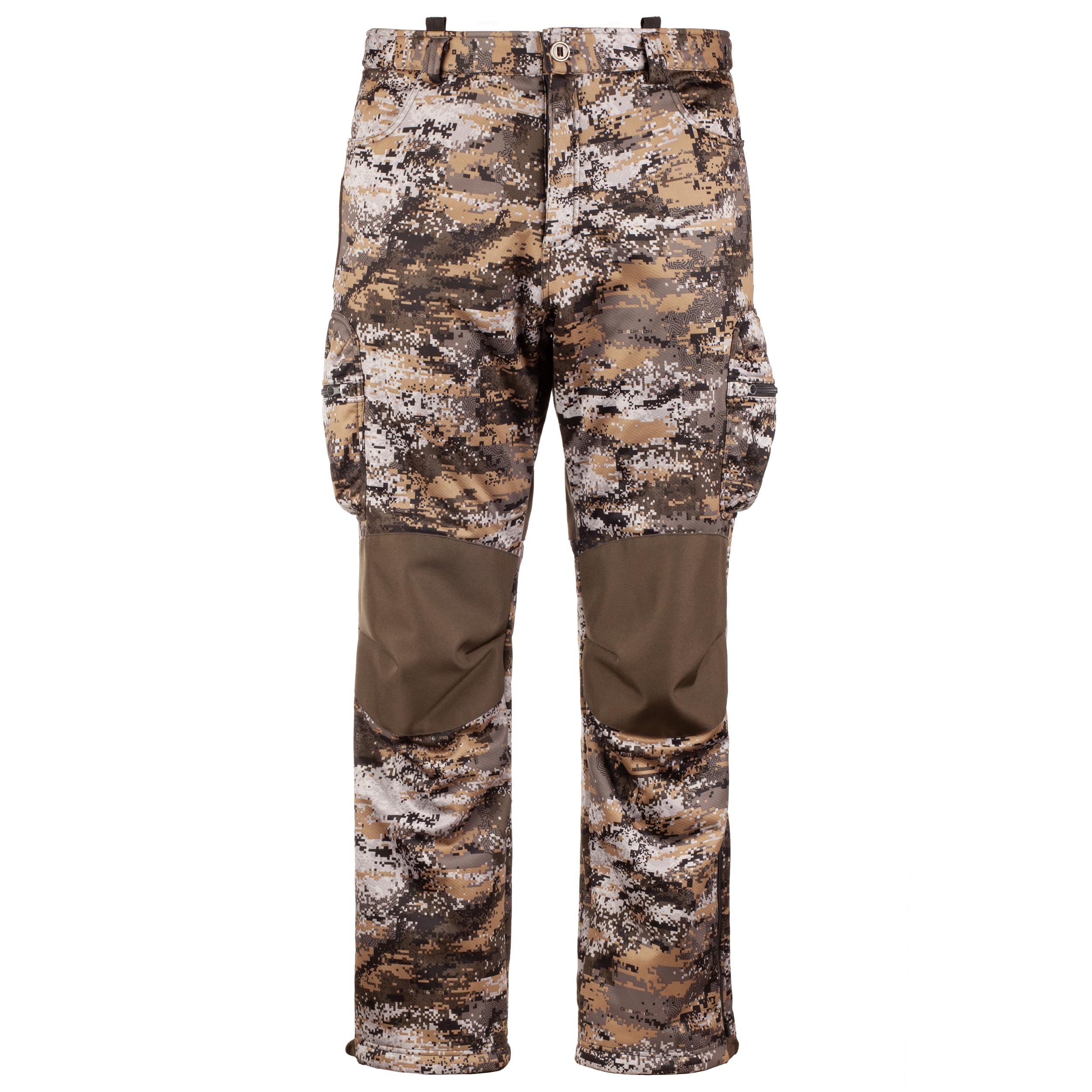 Huntworth Hunting Pants for Men - Houlton Pants, Hunting Clothes Heavyweight, Windproof, Soft Shell Sherpa- Fleece Hunting Pants, Disruption Camo Pants Men Size, Medium