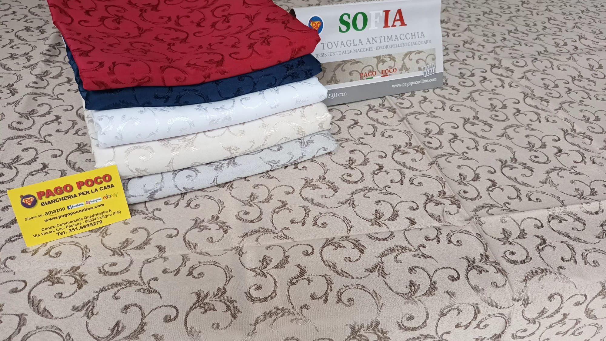 Nappe ou nappe anti-taches unie damassée 100% hydrofuge - Taille 140X450 ... Nouveauté 2022.. (Pigeon)