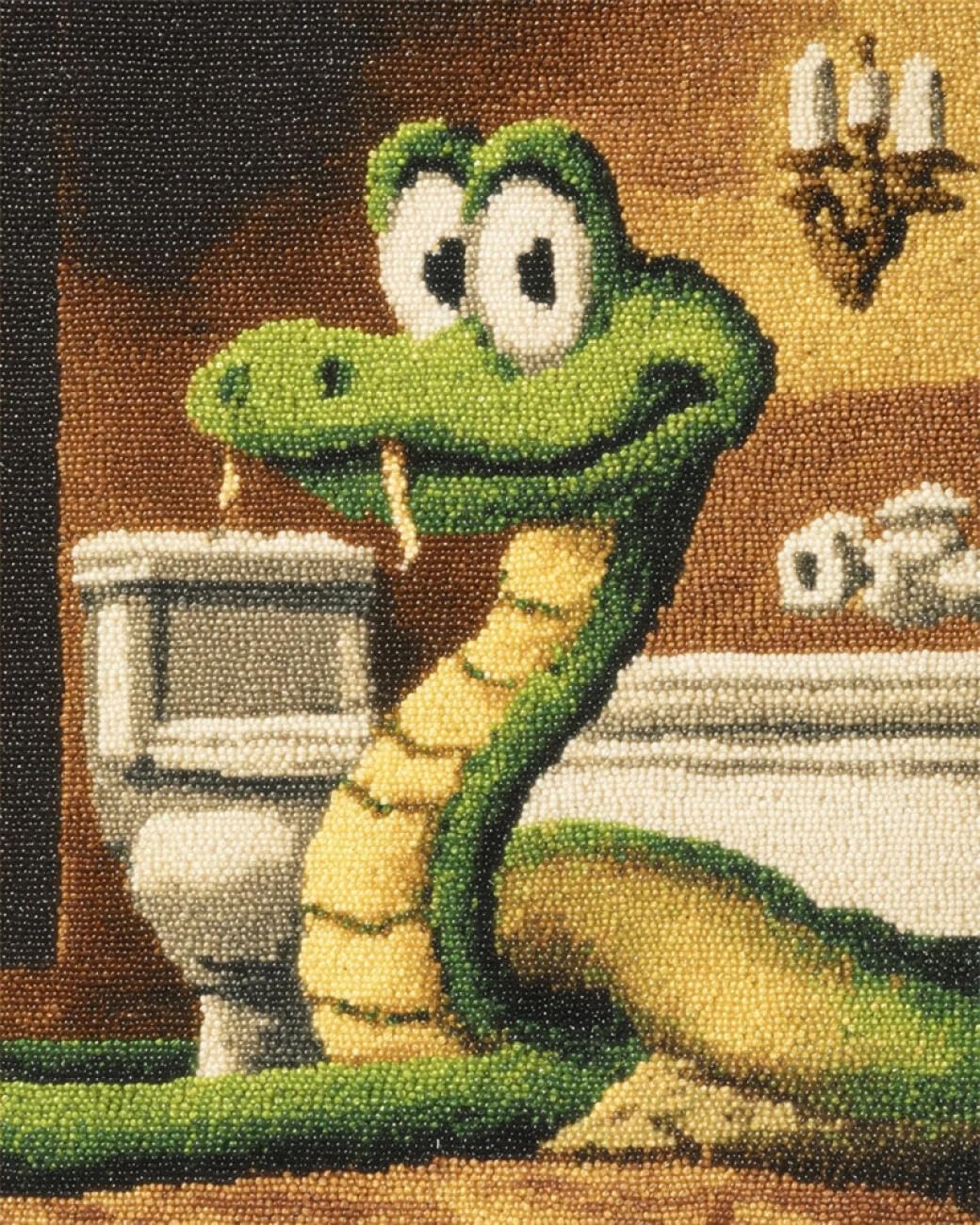 Henypt DIY Latch Hook Rug Kit Cartoon Snake 80x115cm