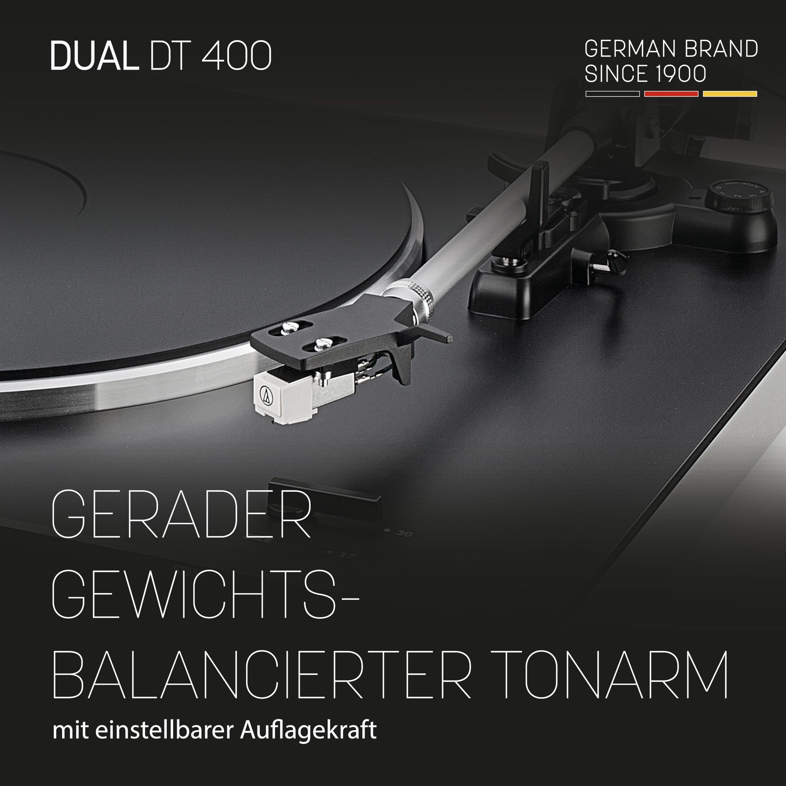 Dual DT 400 USB Vollautomatik Plattenspieler (33/45 U/min, Magnet-Tonabnehmer-System, USB-Anschluss, Entzerrer-Vorverstärker) schwarz
