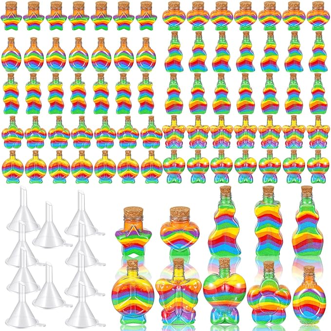 Bokon 100 Pcs Plastic Sand Art Bottles Bulk Sand Containers