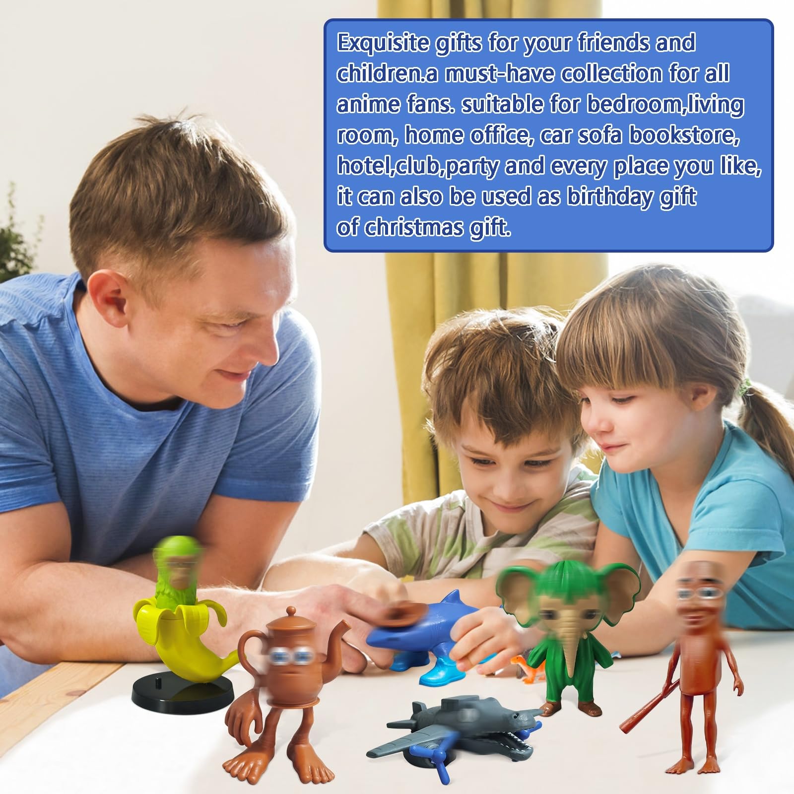 JIASHA Italian Brainrot Figures Set,Tung Tung Tung Sahur-Figura,3D Printed Figura Italian Animals,Tralalelo Tralala Cartoon Figurine Brainrot,Giocattoli Brainrot Per Figuren dei Fan