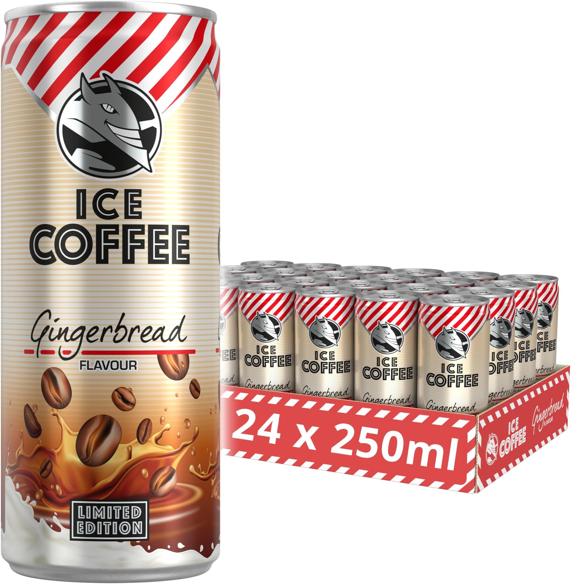HELL Ice Coffee Gingerbread | Limited Edition | 24 x 250ml Cans Multipack | 40mg/100ml Caffeine | Contains Arabica Coffee Extracts | Ready To Drink