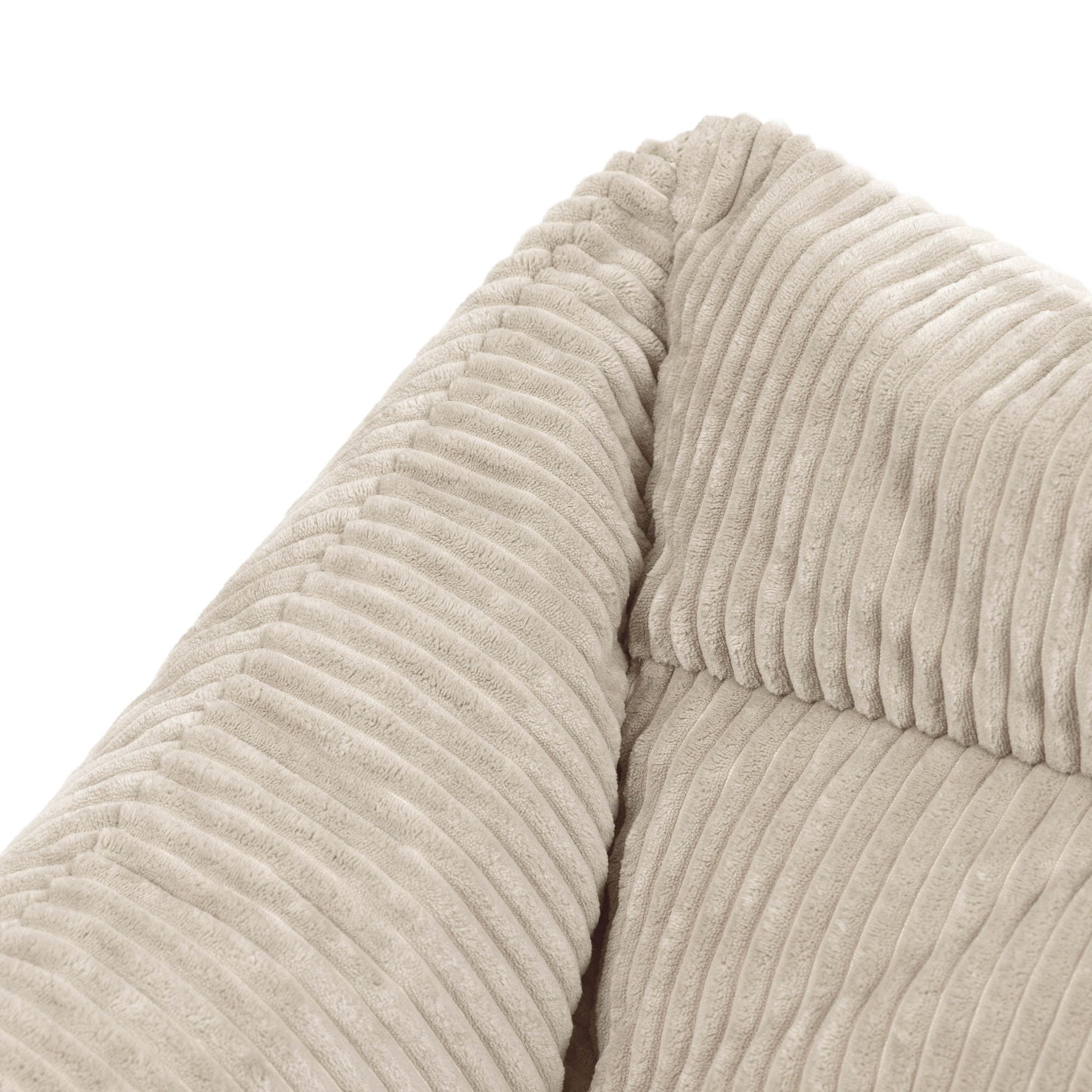 Icon Natalia Sitzsack Kinder Sofa, Beige, Flauschiger Cord Stoff, Sitzsack Cord mit Füllung, Bequemer Kinder Sessel, Kuschelsessel, Lese Sessel, Schlafzimmer, Kinderzimmer, Jugendzimmer