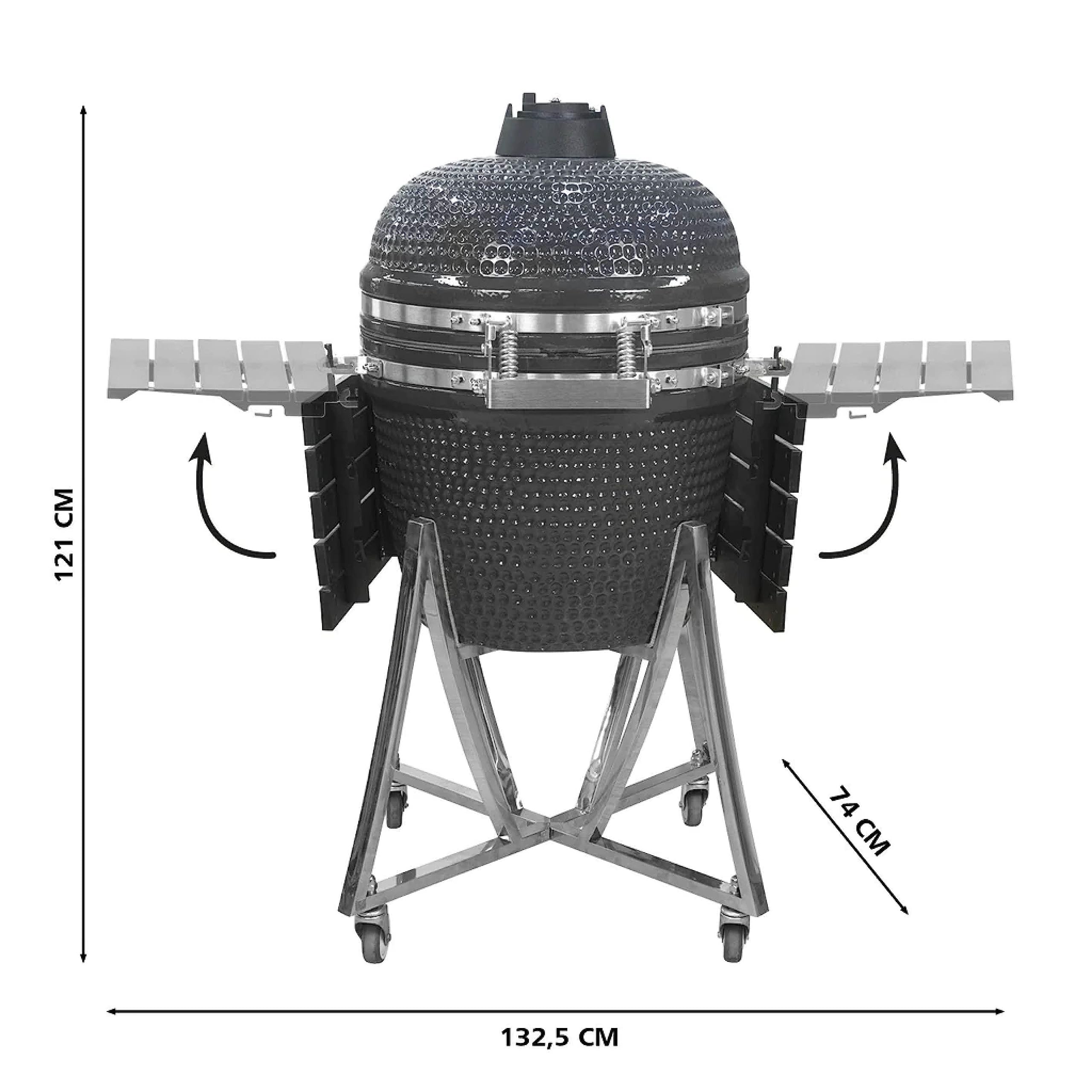 Big LANDMANN Kamado Grill na węgiel drzewny duży - szary