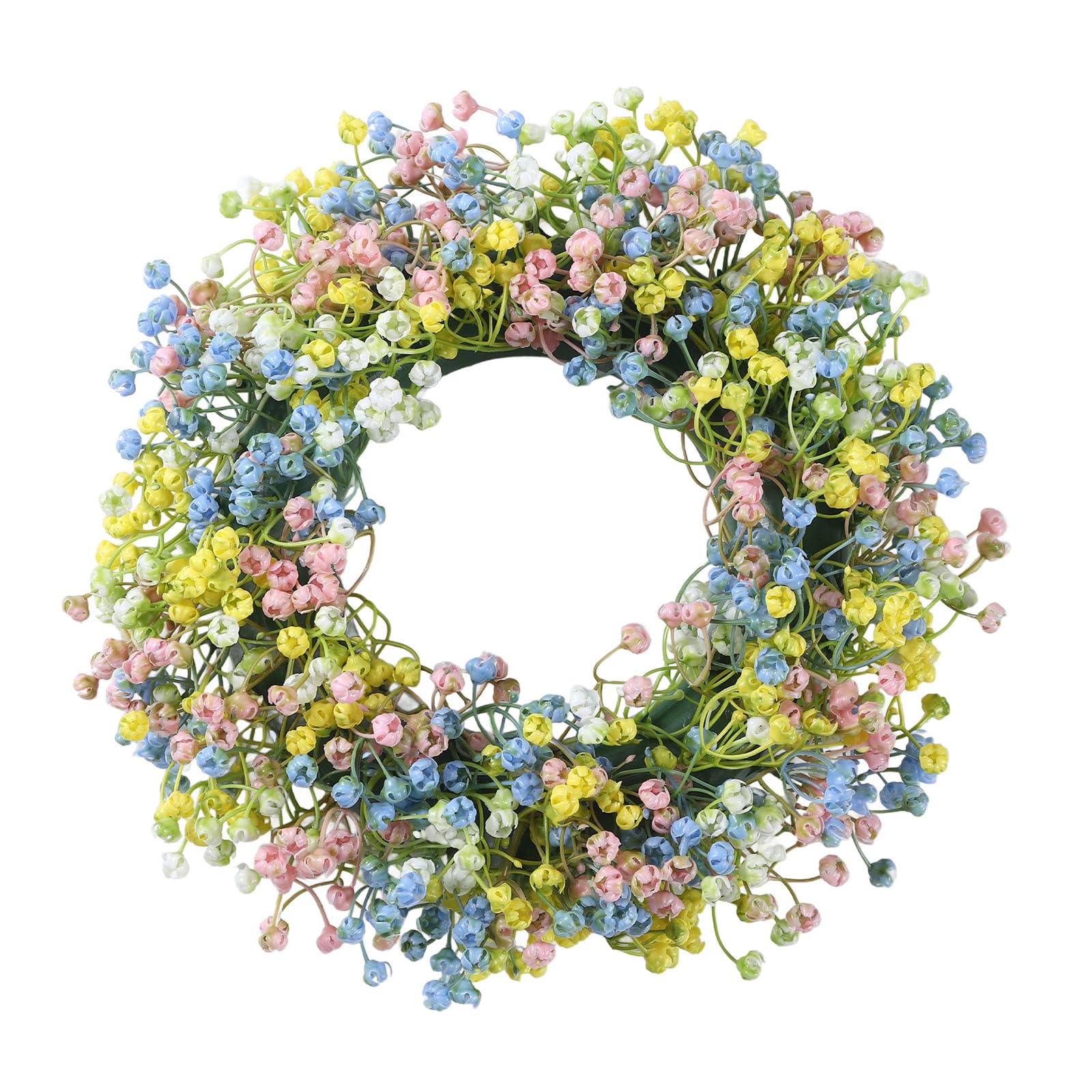 Jopwue 1Pcs Spring Easter Wreath For Front Door,30 * 30Cm Artificial Flower Spring Wreath,Spring Summer Wreath For Door Window Wall Decor,Artificial Flower Gypsophila Easter Decorations (1Pcs)