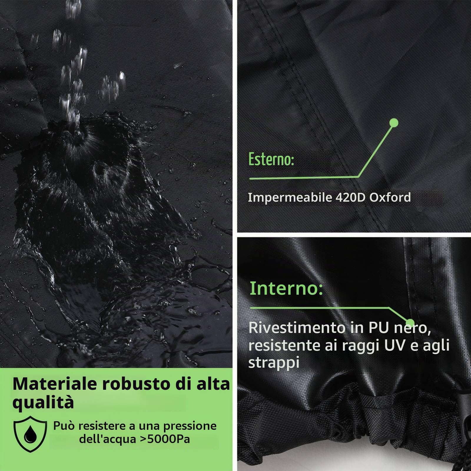 Copertura per Barbecue, 80x66x110cm Universale Telo Protettivo per BBQ Grill Copri Barbecue da Esterno, 420D Oxford Impermeabile Telo Copri Barbecue Antivento Anti-UV