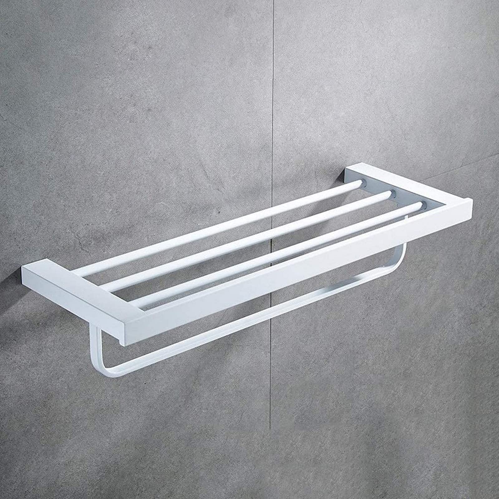 Bathroom Shelf Stainless Steel Solid Dual Towel Rails Home Bathroom Racks Wall Mounted Bath Towel Rack Storage Organizer Holder Multifunction Hotel Bathroom Rack