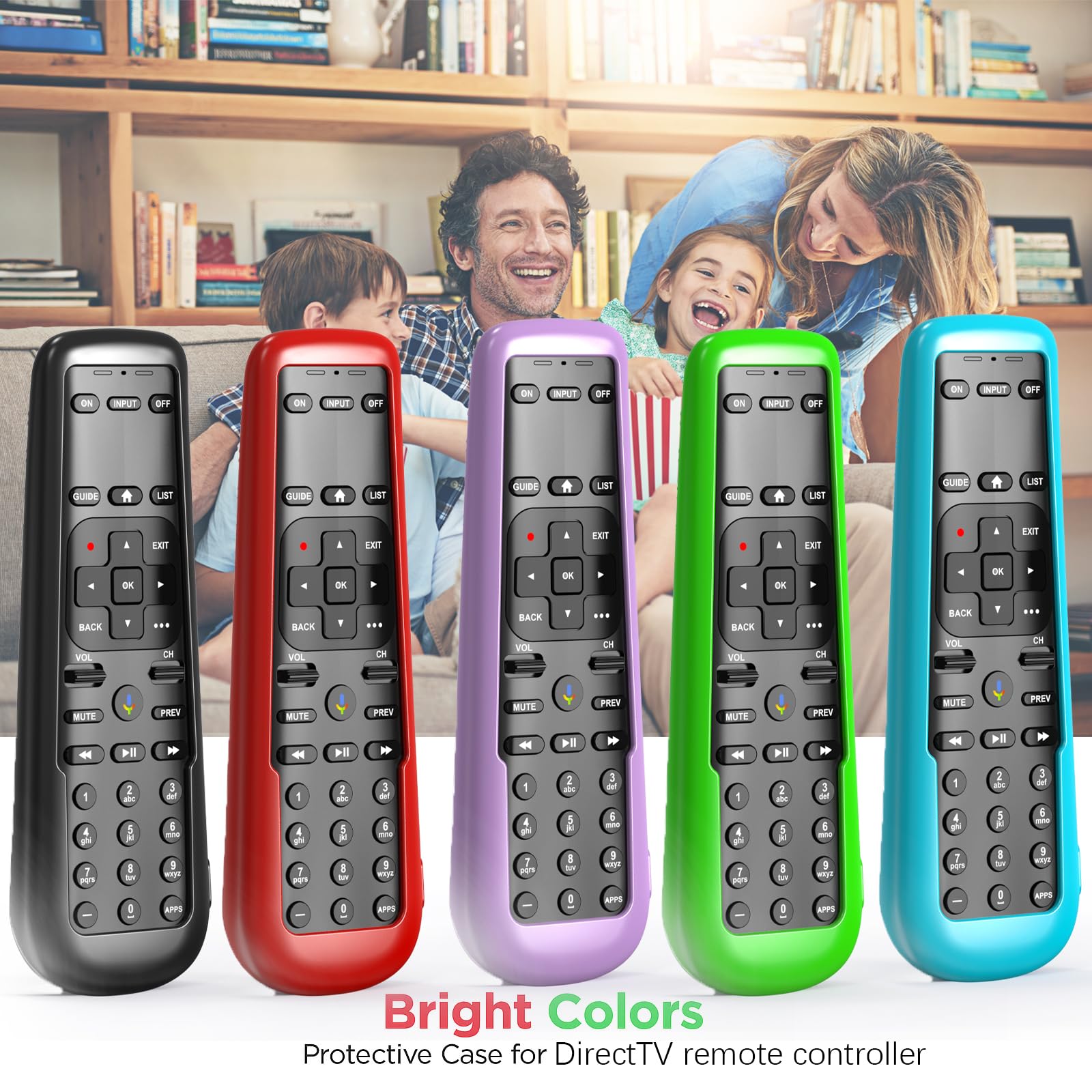 Paquete de 4 fundas para mando a distancia DirecTV, funda para receptor AT&T TV Now C71KW / RC82V, funda para control remoto por voz, color morado, azul, verde y negro