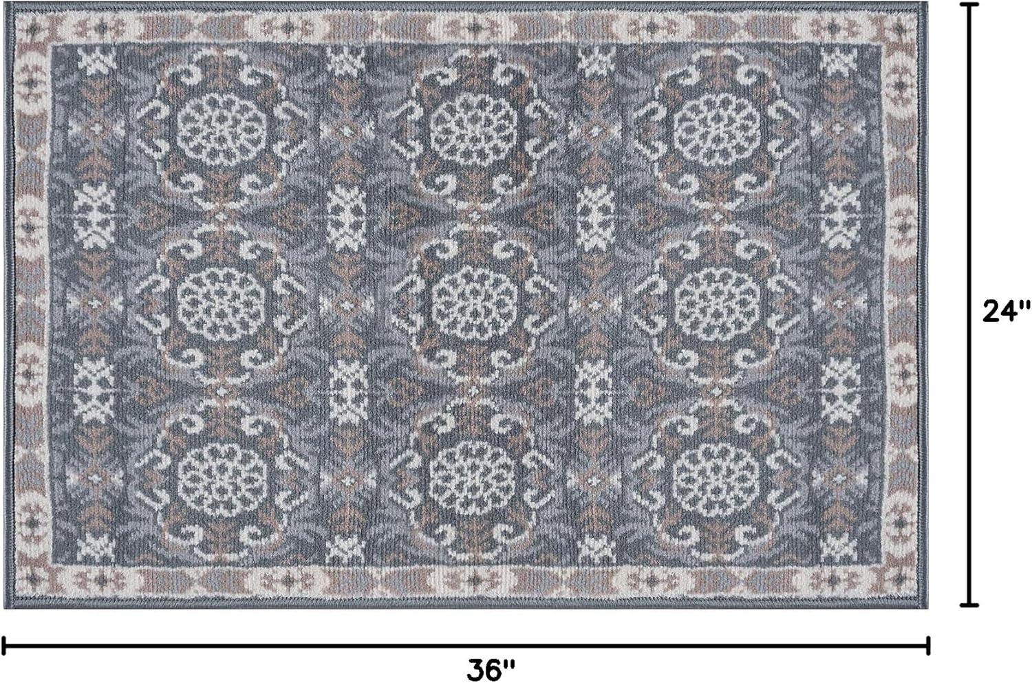 Universal Rugs Izel Mat Scatter Rug, 2' x 3', Gray
