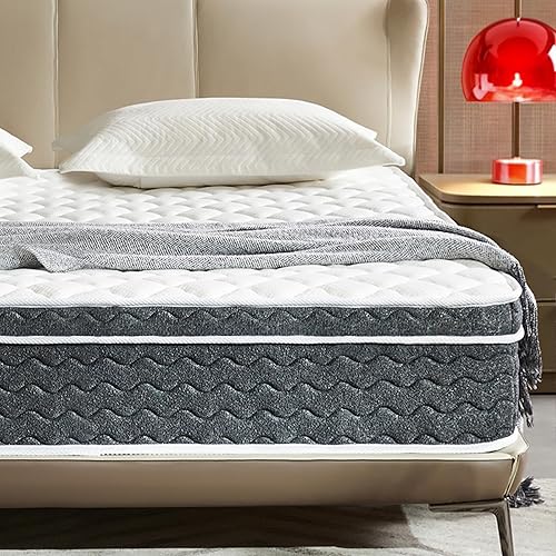 Queen Mattress 12 Inch Hybrid Mattress Queen Size - Memory Foam & Individually Pocket Coils Springs, Pressure Relief, Motion Isolation, Edge Support, CertiPUR-US Certified, Medium Firm