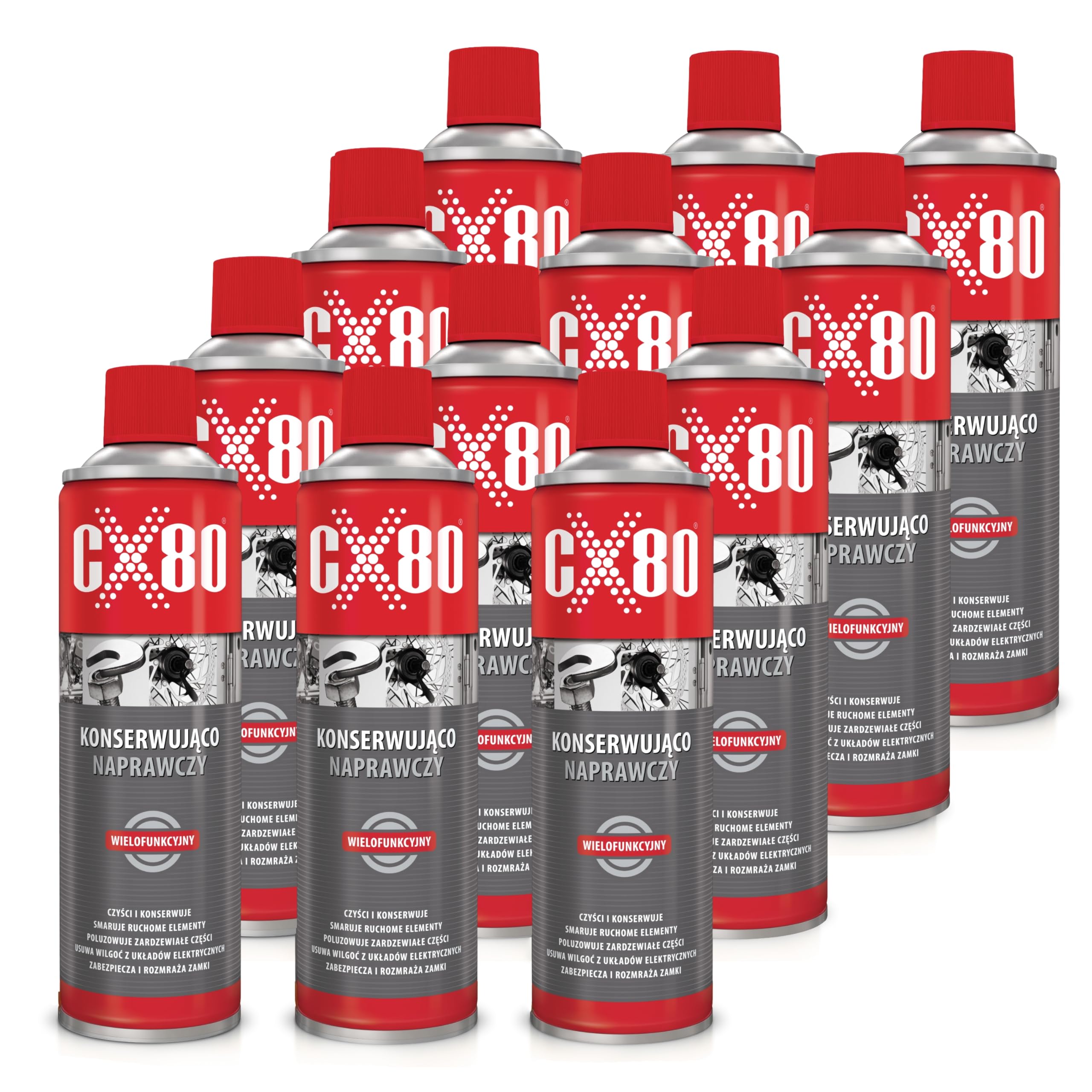 CX80 Multifunktionsöl Multipack - Premium Kriechöl & Rostlöser Spray für Auto, Werkstatt und Haus - Schützt, Reinigt & Schmiert - Bestschweissen.de (12, Spray 500 ml)
