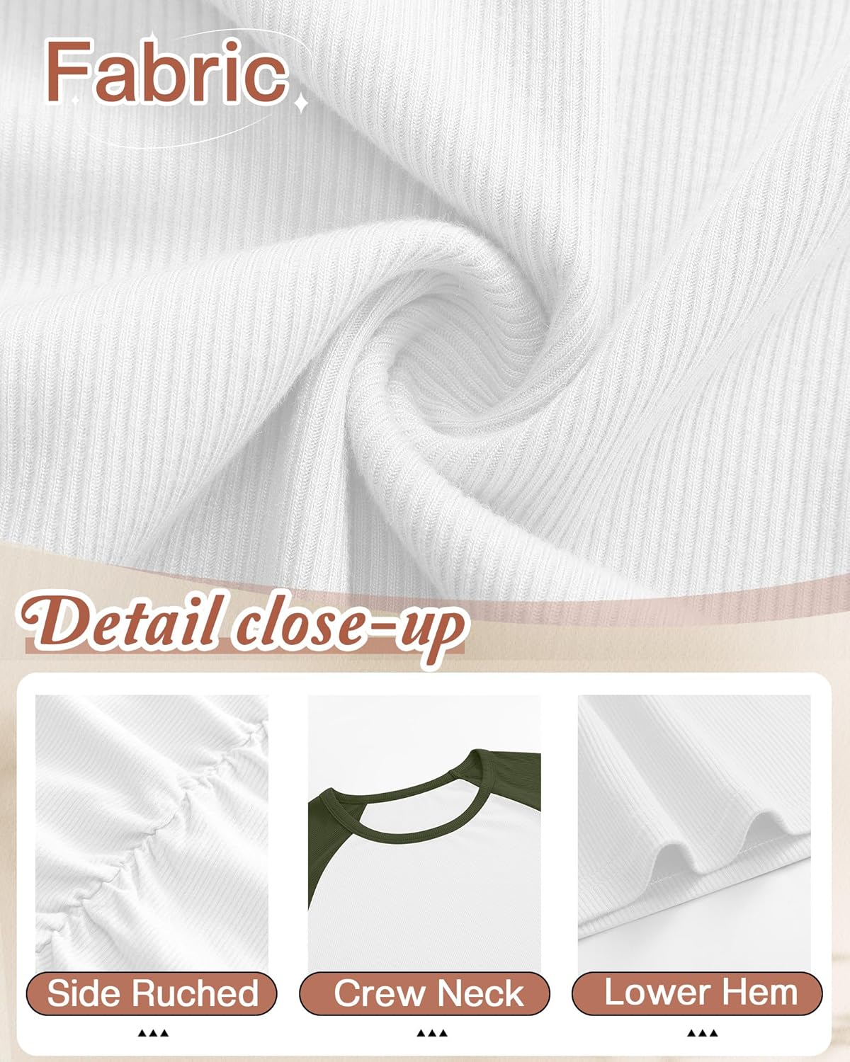 Neer 3 Pack Maternity Shirts Long Sleeve Ribbed Knit Cotton Color Block Baseball Tops Raglan Side Ruched Pregnancy Clothes - Image 5