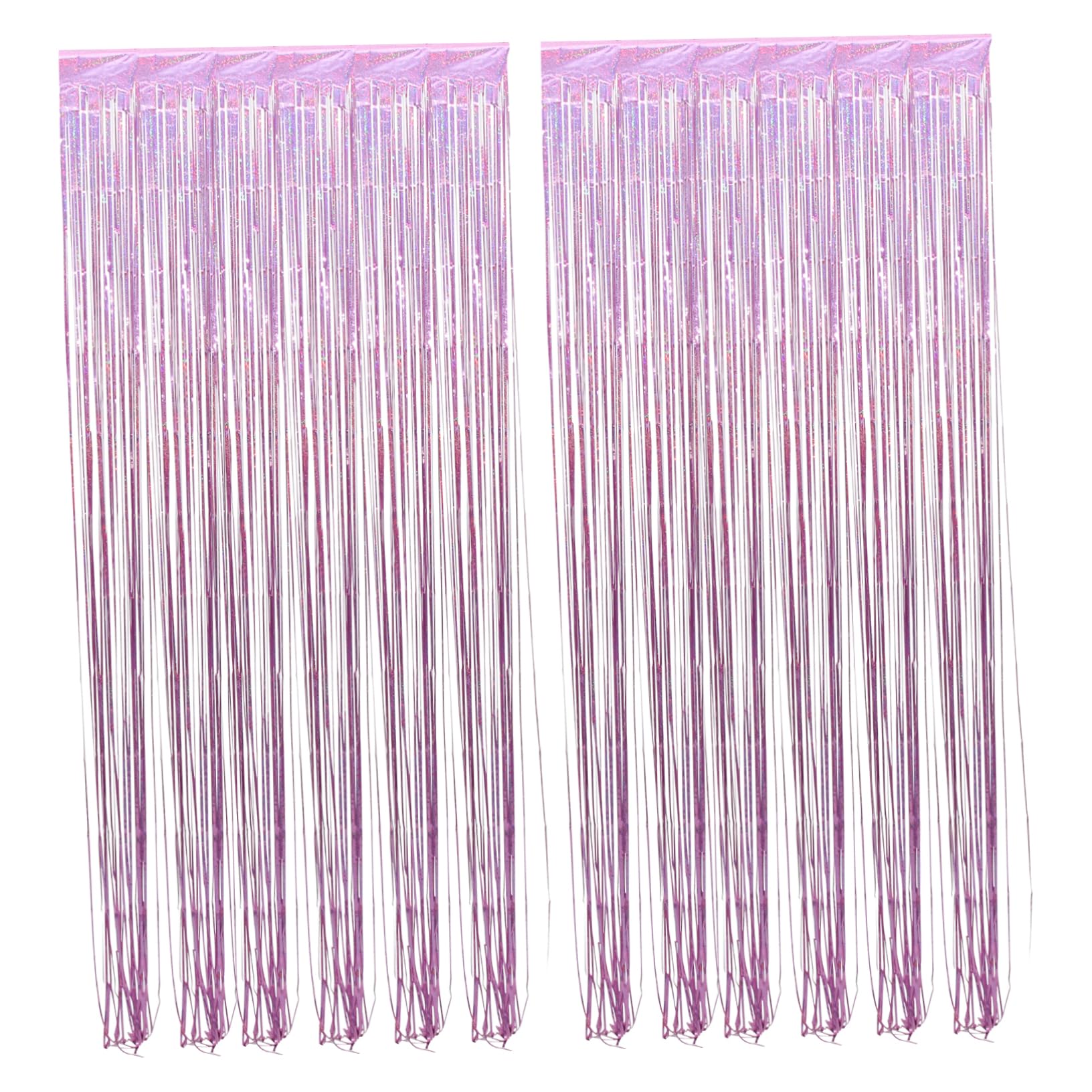 OSALADI 2pcs Iridescent Tinsel Backdrop Curtain Shimmering Streamer Decoration for Birthdays Weddings Parties Lightweight Elegant Fringe Drapes for Festive Atmosphere