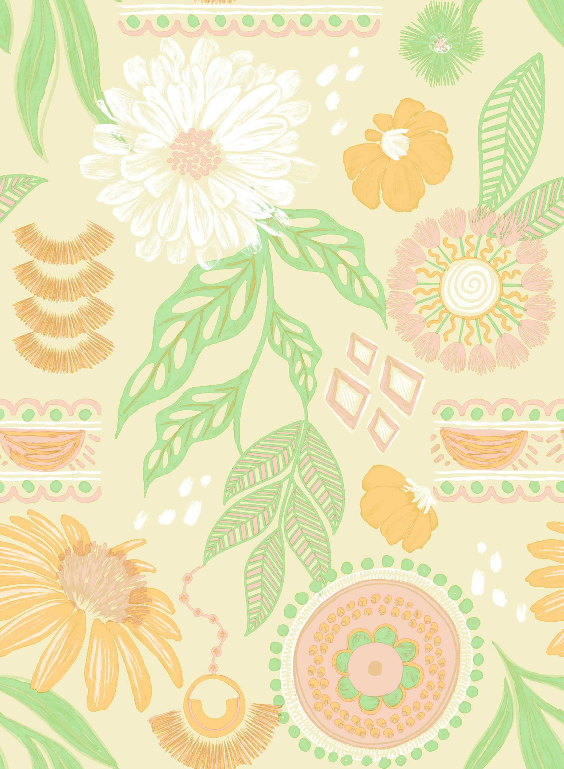 Simon and Siff Boho Floral Wallpaper Peel and Stick