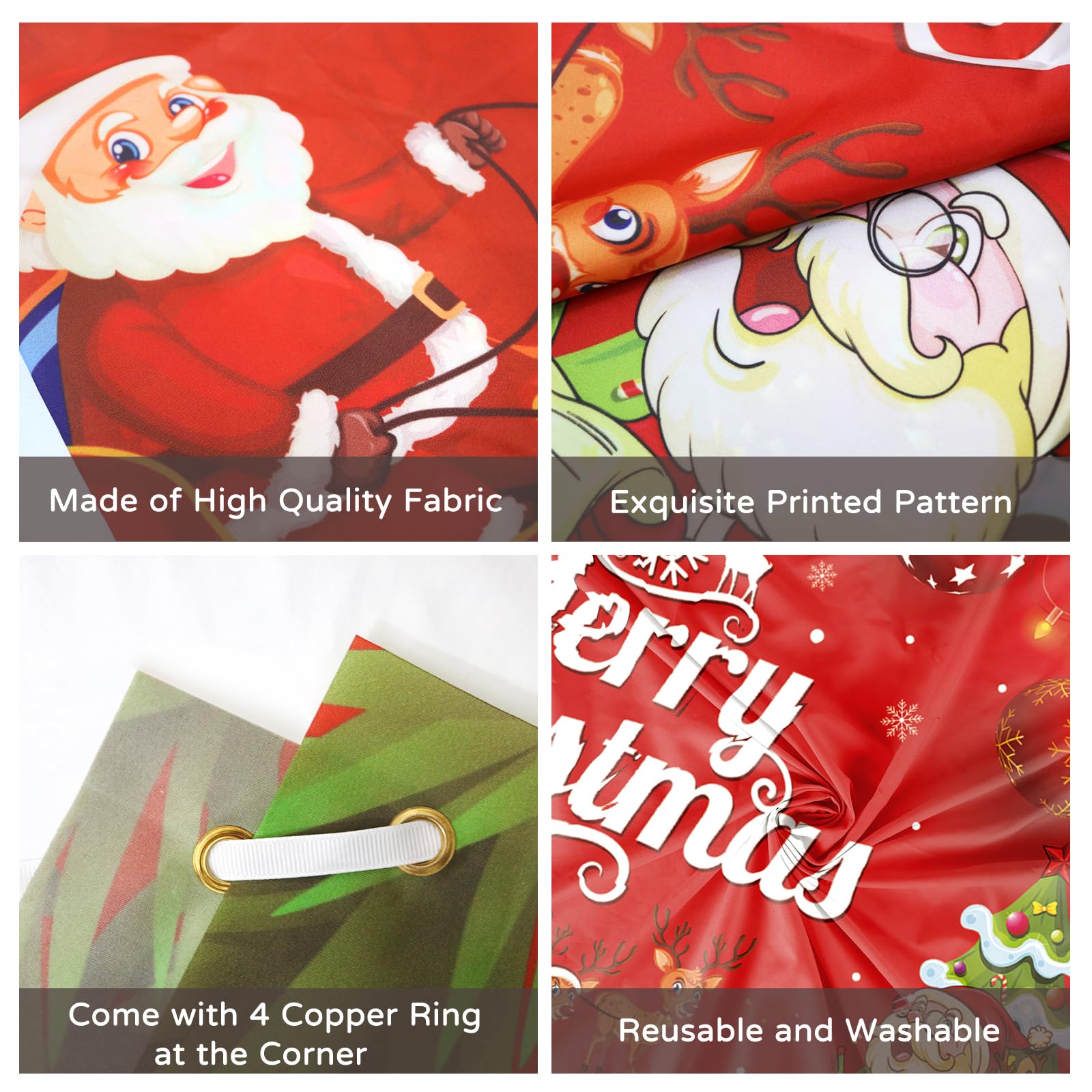 Koliphy Christmas Banner, Merry Christmas Decorations for Indoor & Outdoor, Santa Claus Backdrop Banner - Image 3