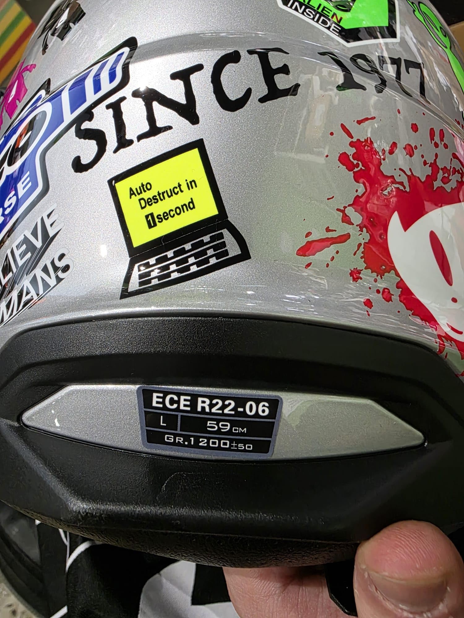 Casco Moto Trial UFO serathan Logos Gris Plata Grafic Talla L