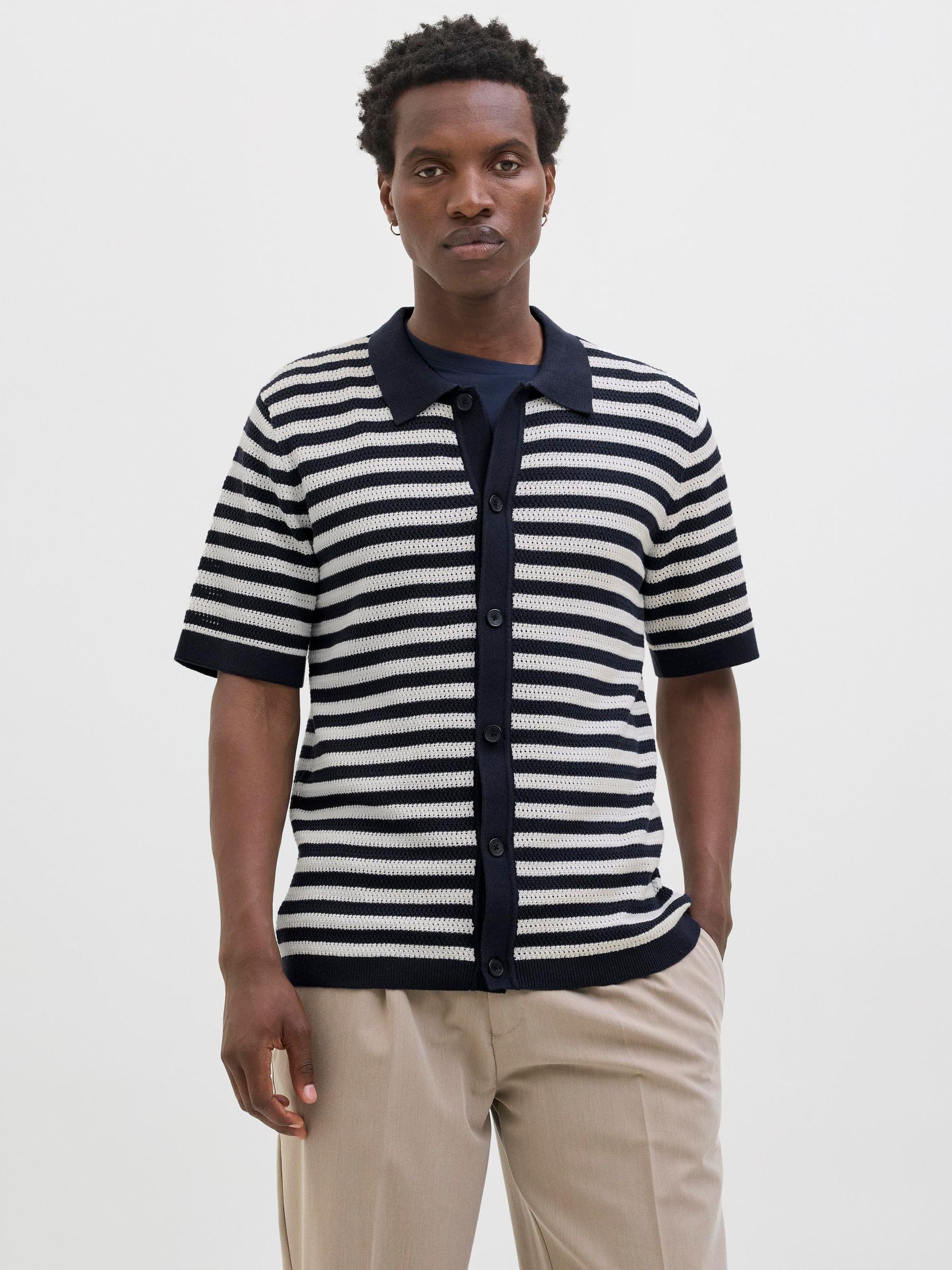 JACK & JONES Jprblajones Knit Polo Ss męska koszulka polo, czarny, M