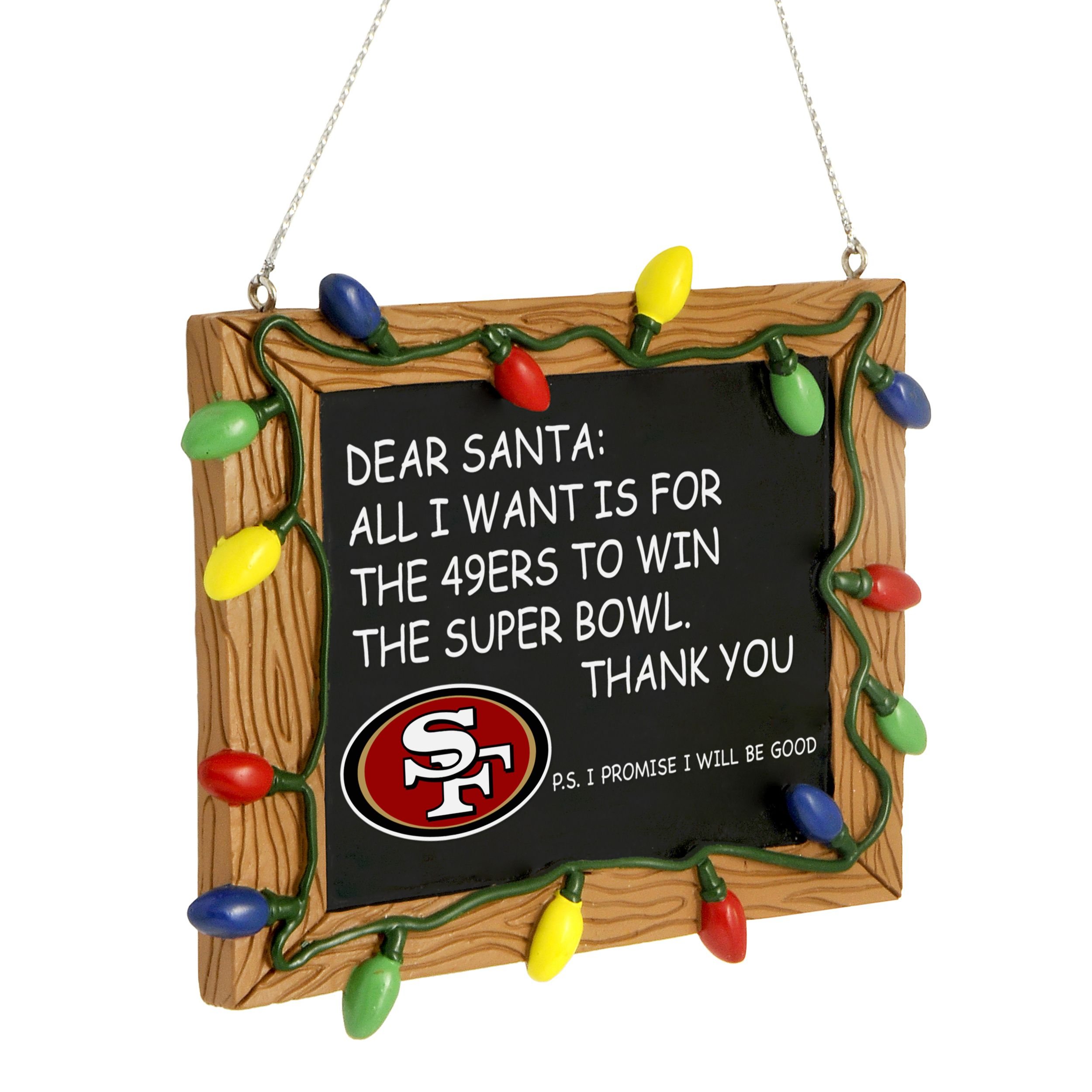 foco NFL Resin Holiday Christmas Chalkboard Sign Ornament