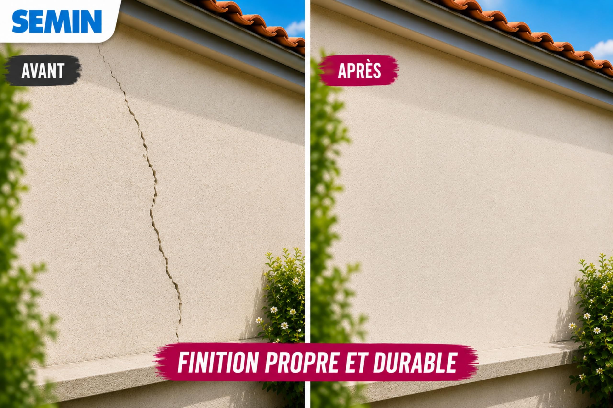 SEMIN Enduit de Rebouchage Élastique Fibrelastic 2x300 gr – Fissures Vivantes Mur & Plafond, Enduit Fibre de Verre Intérieur/Extérieur, Rebouchage Flexible Multi-Supports, Qualité Professionnelle