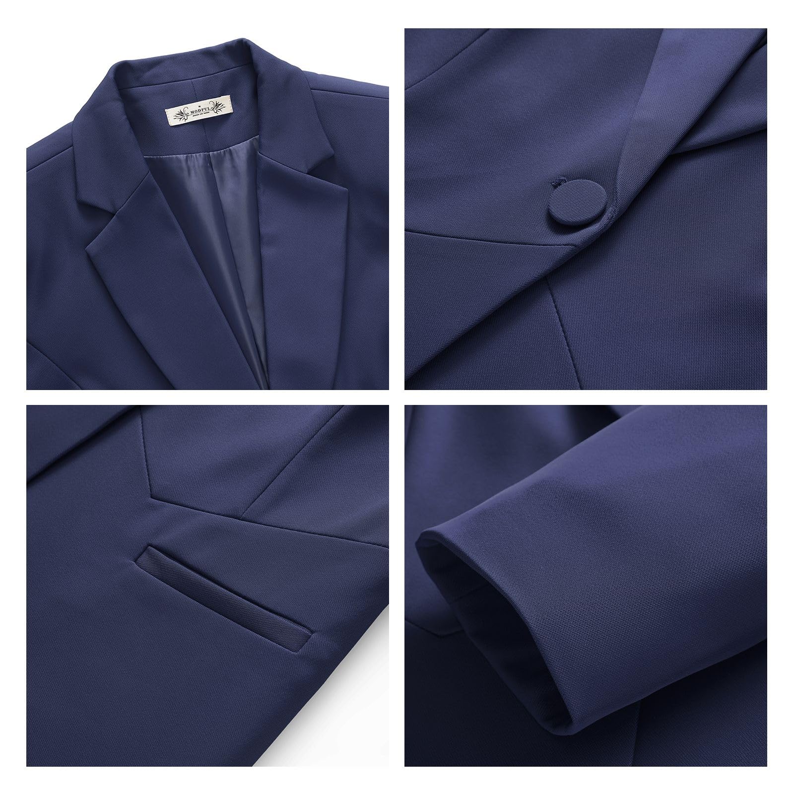 MODFUL Conjunto de 2 piezas para mujer, traje de negocios y pantalones, ajustado, chaqueta blazer con un botón, traje de trabajo para oficina
