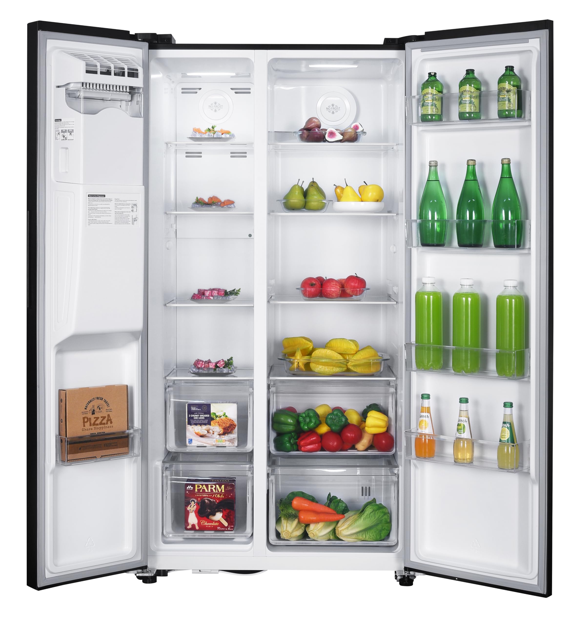 GEDTECH Réfrigérateur Américain Side by Side GSBSA513DX 513L Distributeur d'eau Machine à glaçons automatique