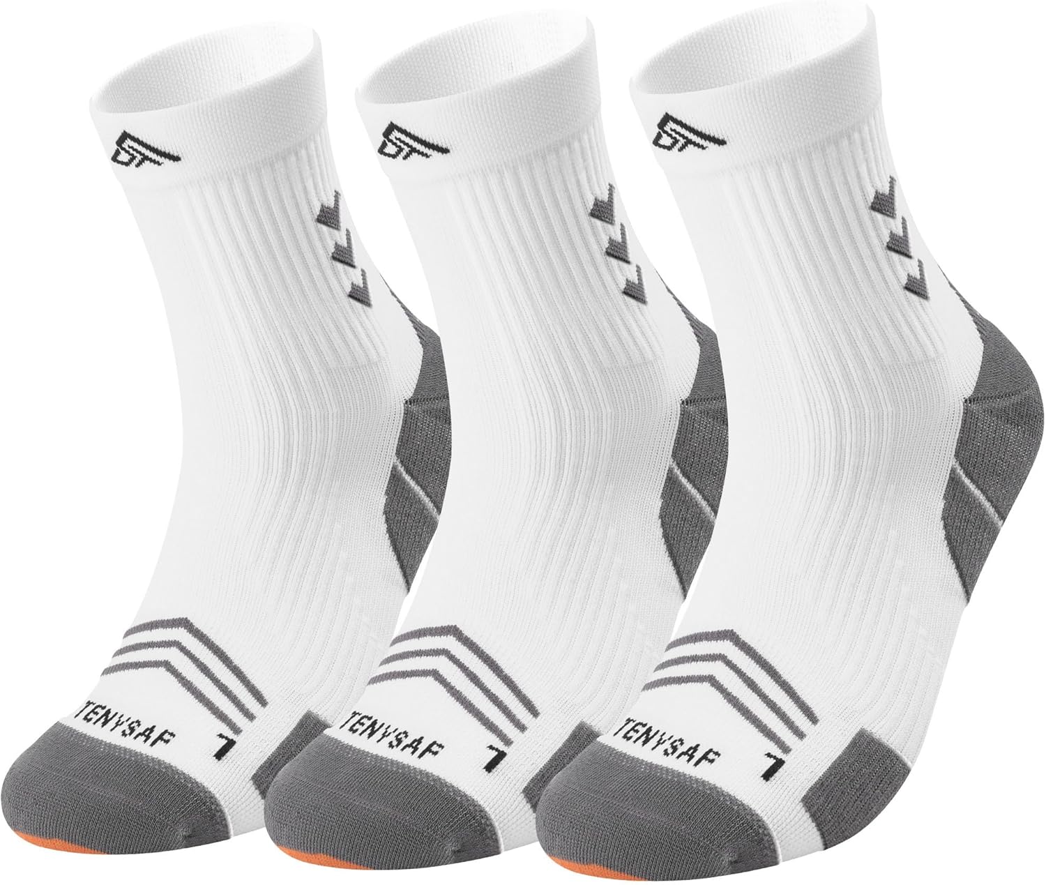 TENYSAF Compression Sport Running Socks: Athletic Crew Socks for Men Women Cycling Hiking Basketball Work,3 Pairs