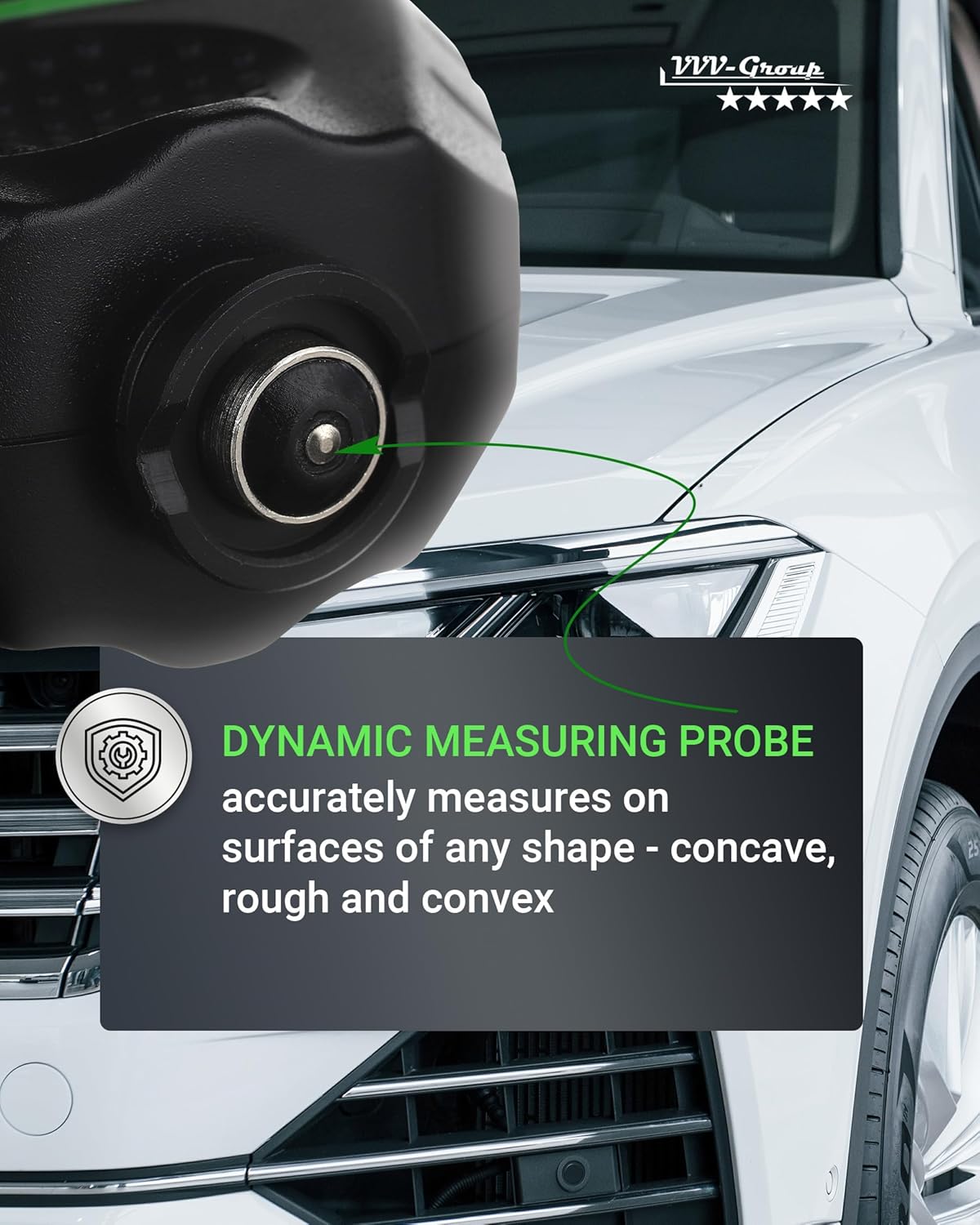 Paint Thickness Gauge CM-205FN for Cars – Digital Coating Thickness Meter, Auto Fe/NFe Detection, 0.1 μm Resolution, 0–1500 μm (0–59.1 mils), ±(3%+2 μm) Accuracy, Backlit LCD (CM-205FN)