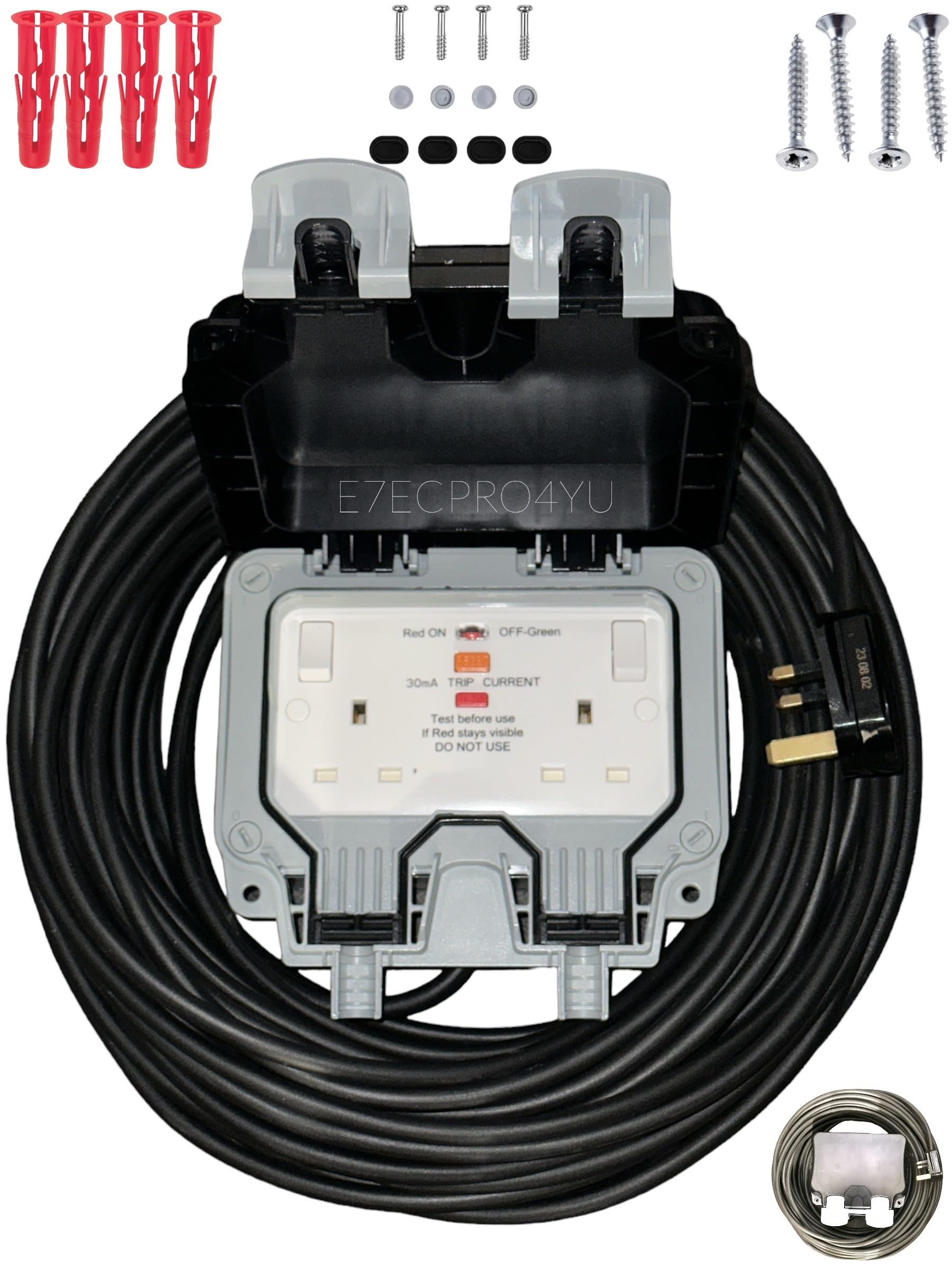 Outdoor Extension Lead Waterproof Heavy Duty 2 Way Outside 2G IP66