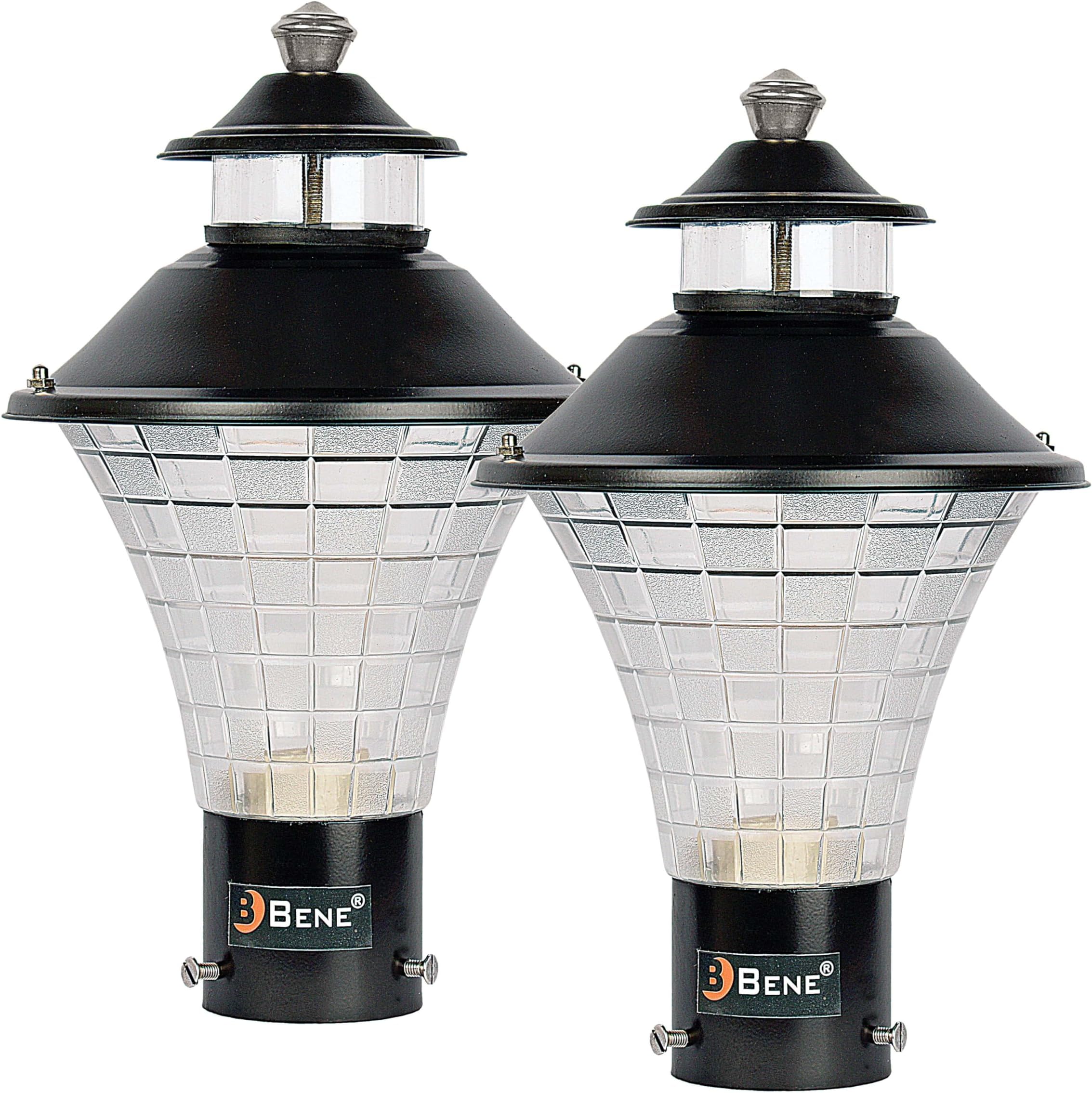 BENE Geruit Outdoor Lamp (Black, 18 Cms, Pack of 2 Pcs)