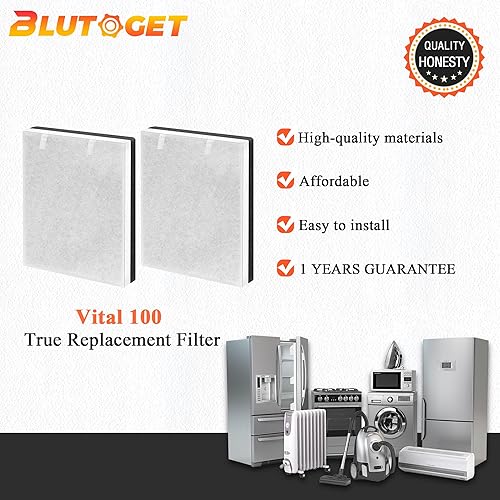 Miniatura 8 de Blutoget - Filtro de repuesto Vital 100 Vital 100-RF, paquete de 2 unidades de Blutoget - Apto para purificador de aire LEVOIT Vital 100, H13 3 en 1