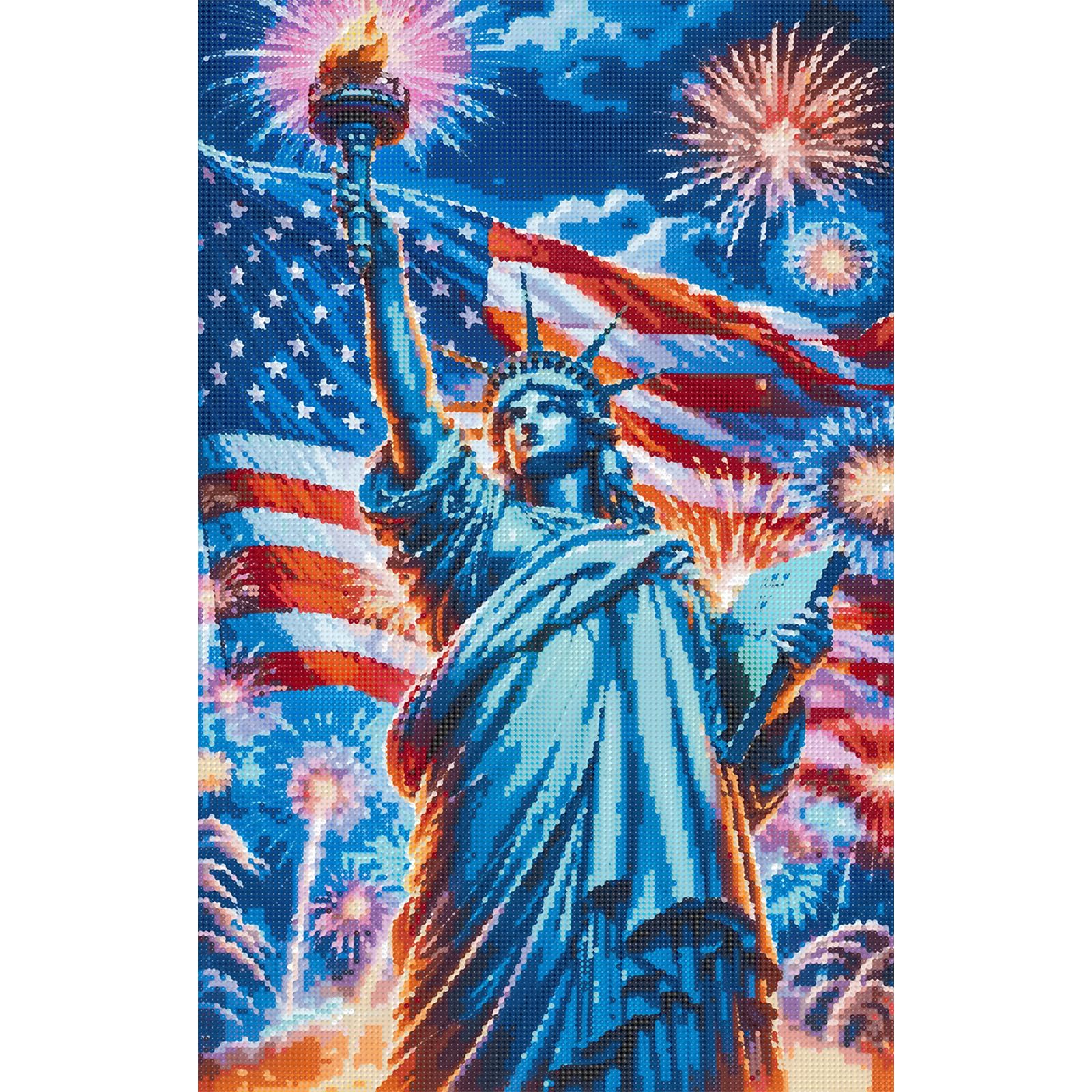 Independence Day Statue of Liberty Full DIY 5D Round Drill Diamond Painting Kit Large Size 40x60cm Diamond Dots Paintings Picture Arts Craft for Adults/Beginners Home Decor (Statue of Liberty)